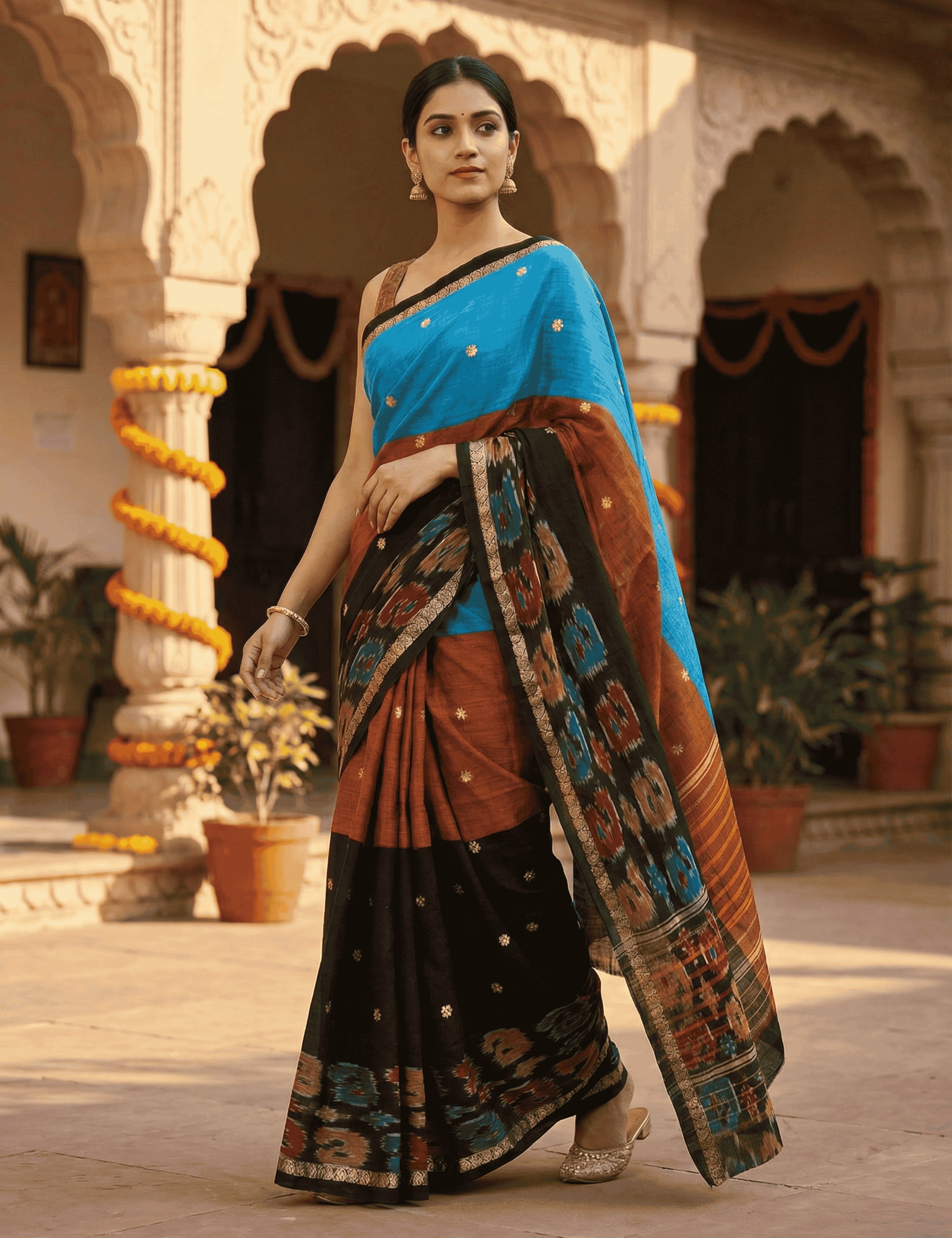 Kauvary Black Dhaniakhali Saree