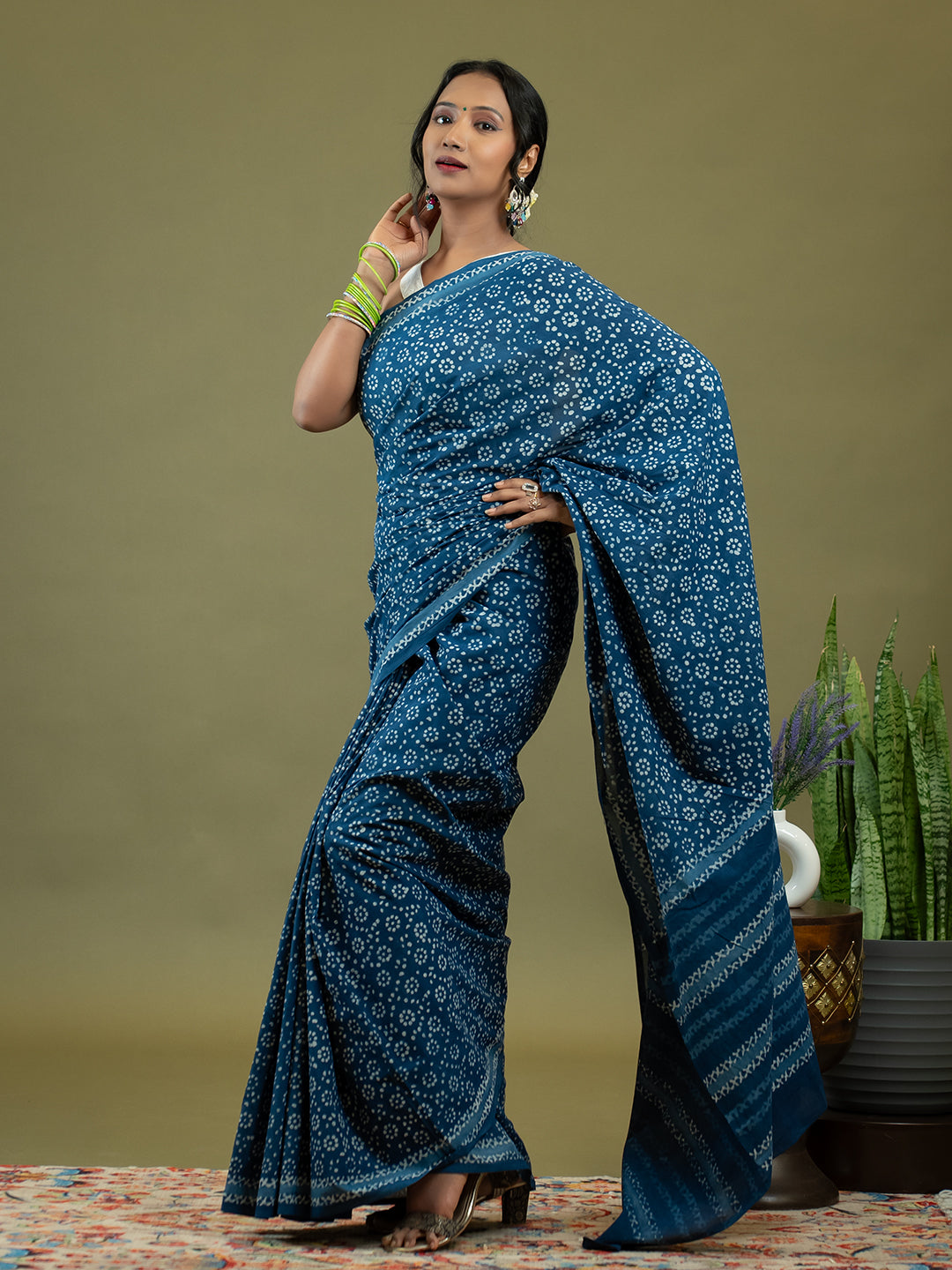 Taru Indigo Dabu Saree