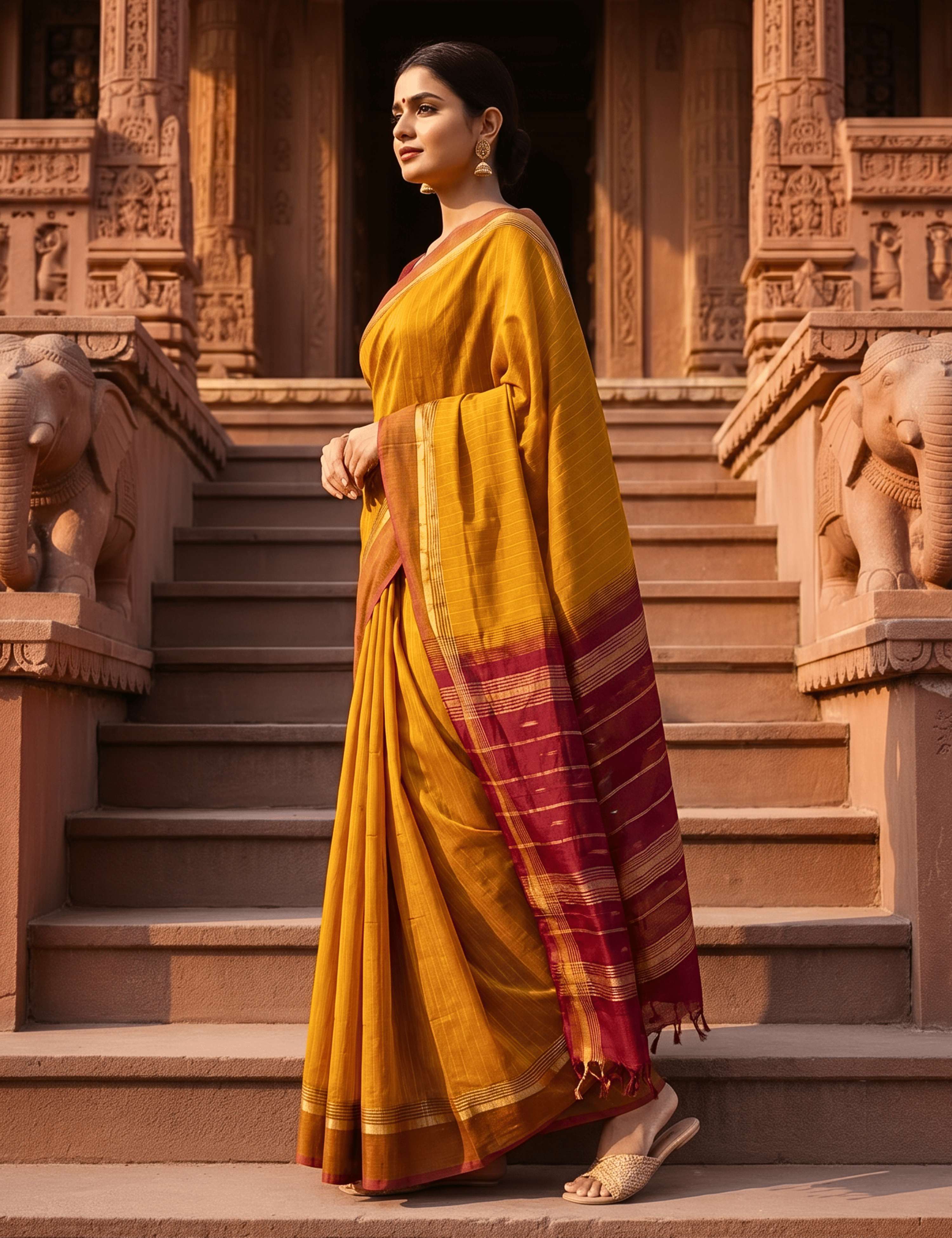 Vara Rust Negamam Cotton Saree