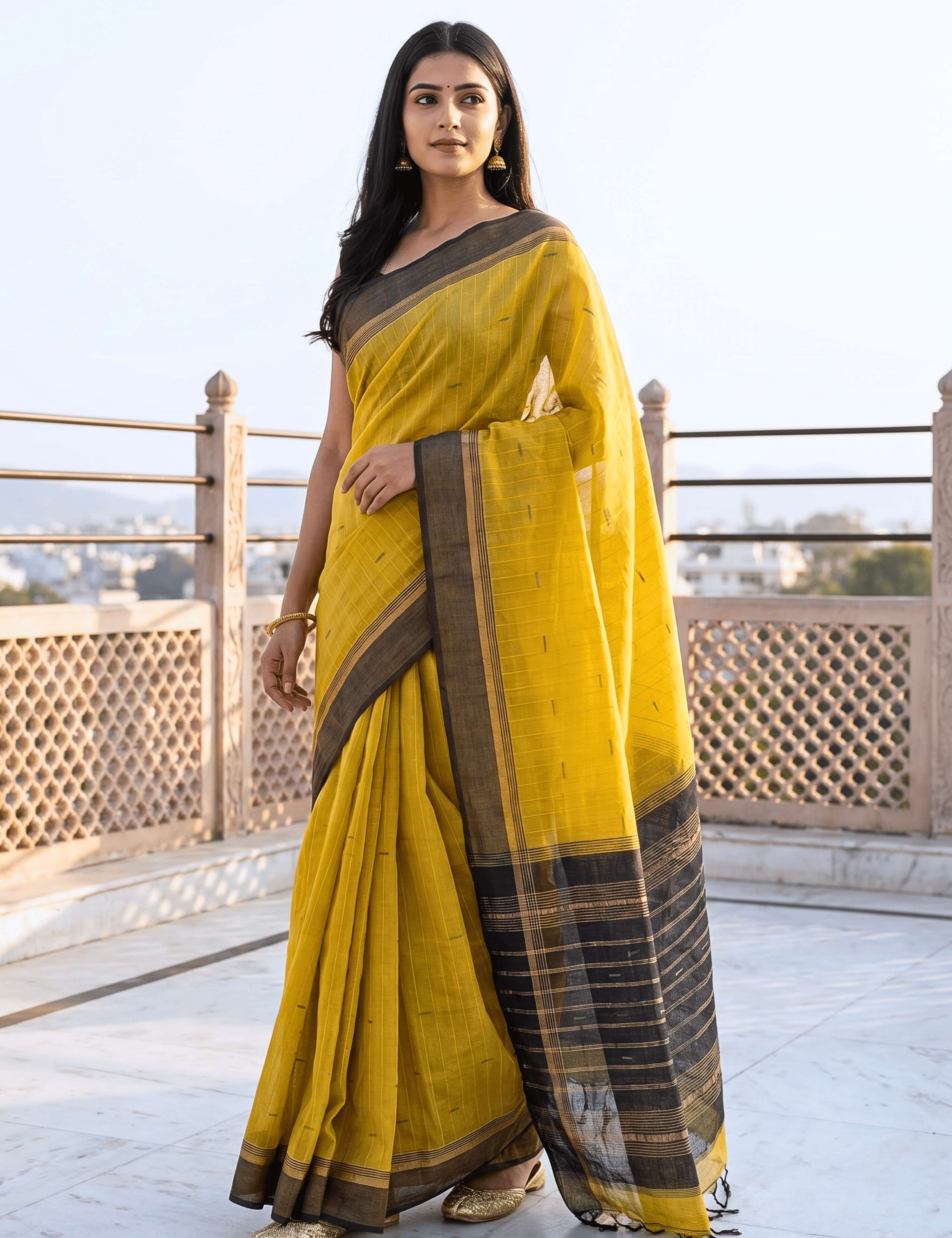 Vara Mustard Negamam Cotton Saree