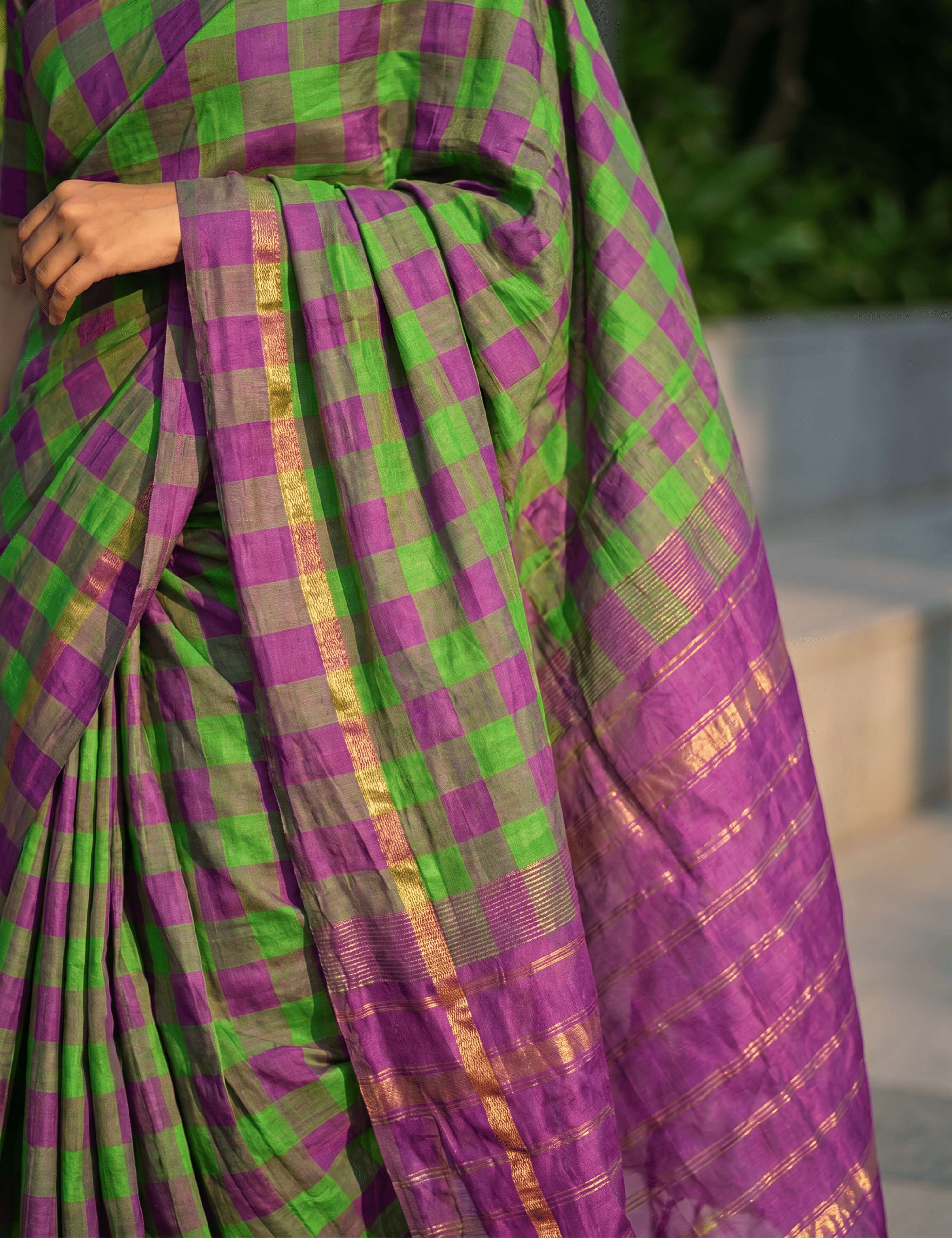 Rangili Purple Negamam Cotton Saree