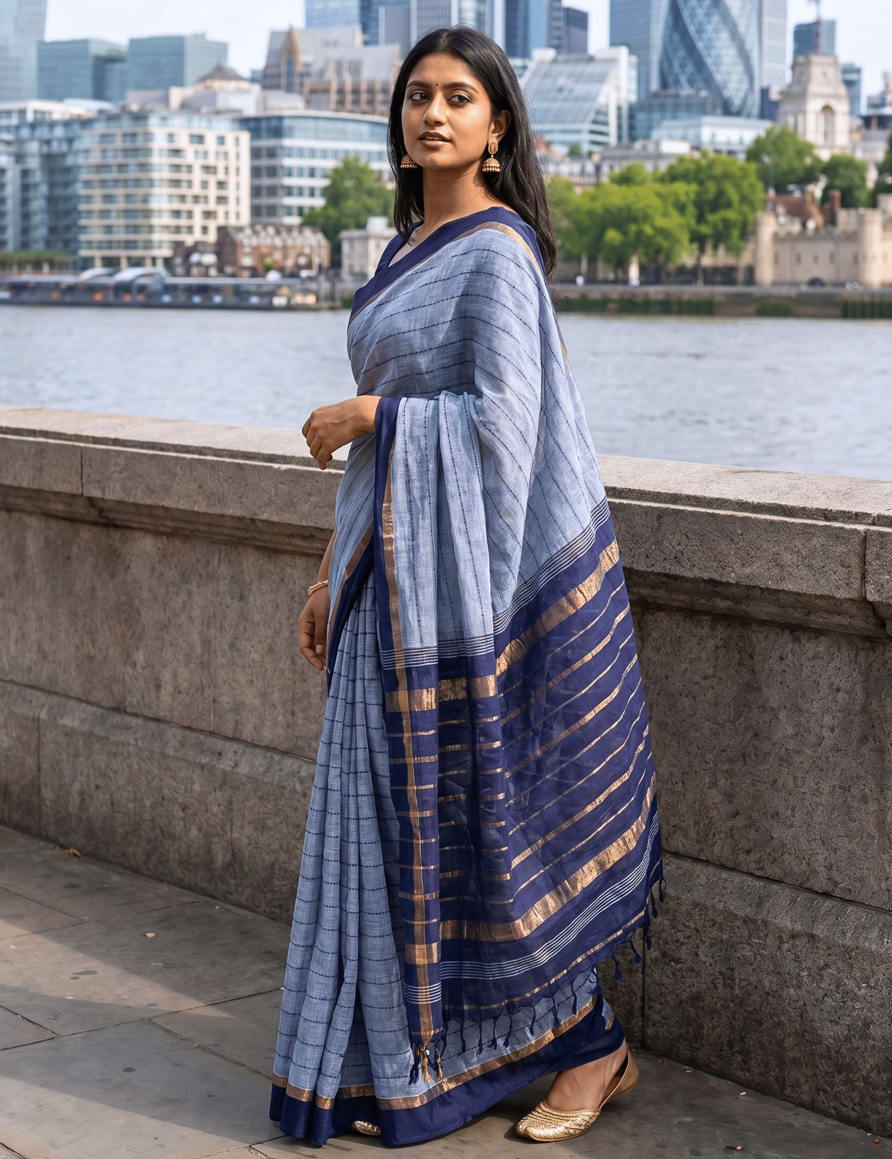 Ashima Grey Negamam Cotton Saree