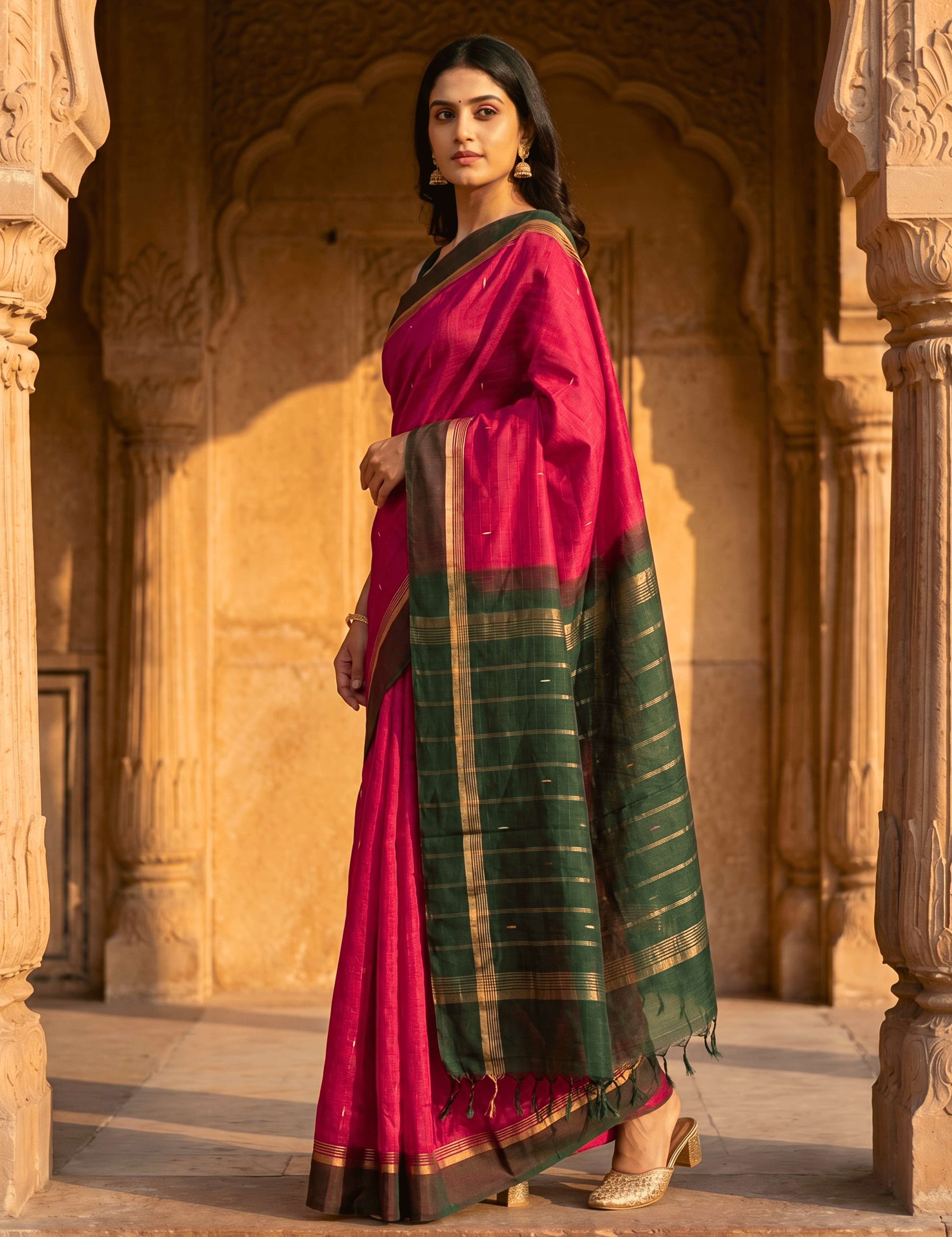Vara Pink Negamam Cotton Saree