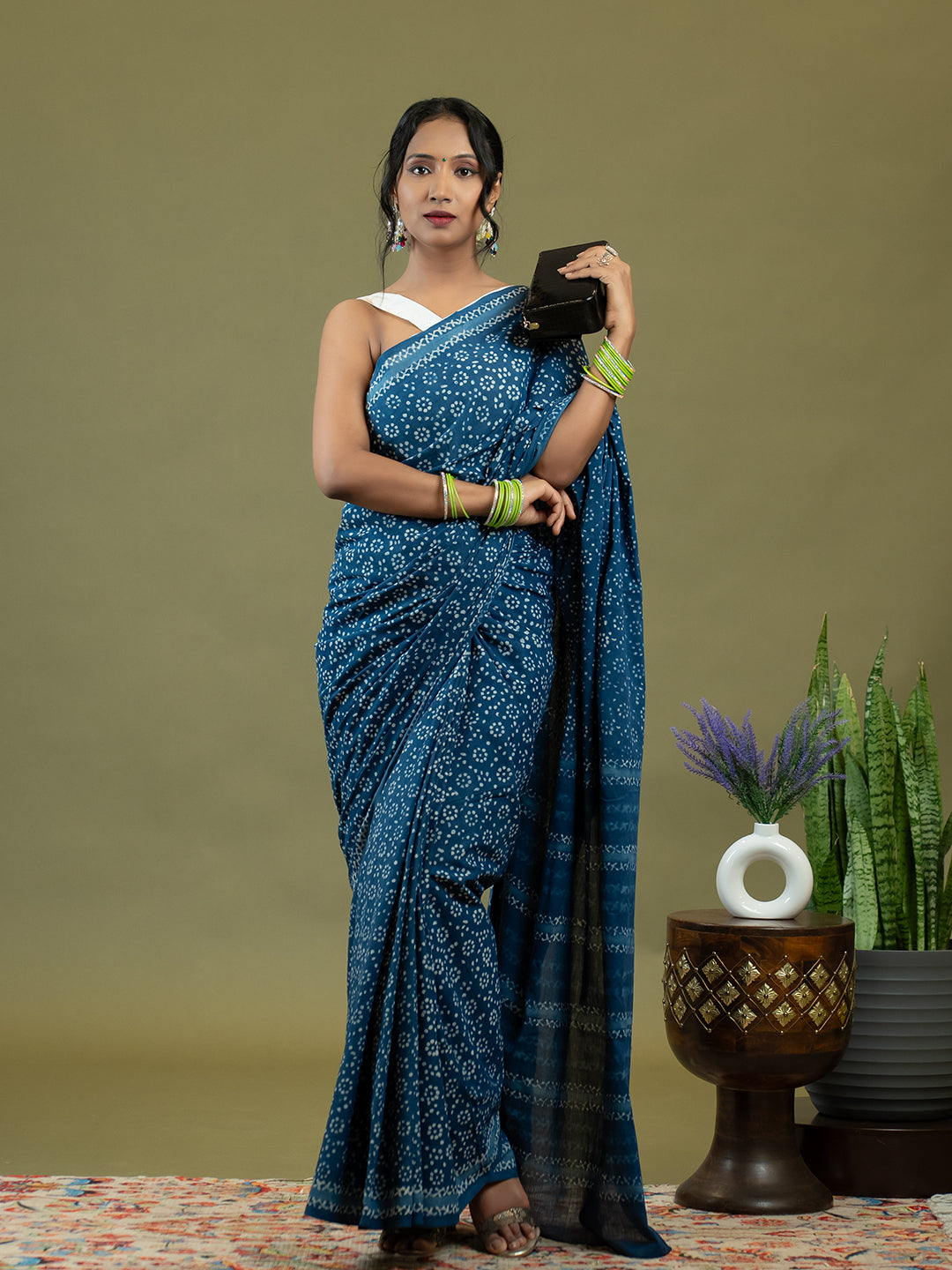 Taru Indigo Dabu Saree