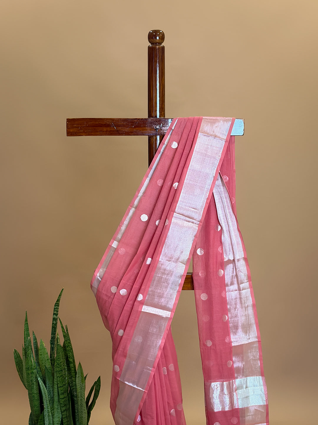 Polka Pink Venkatagiri Saree