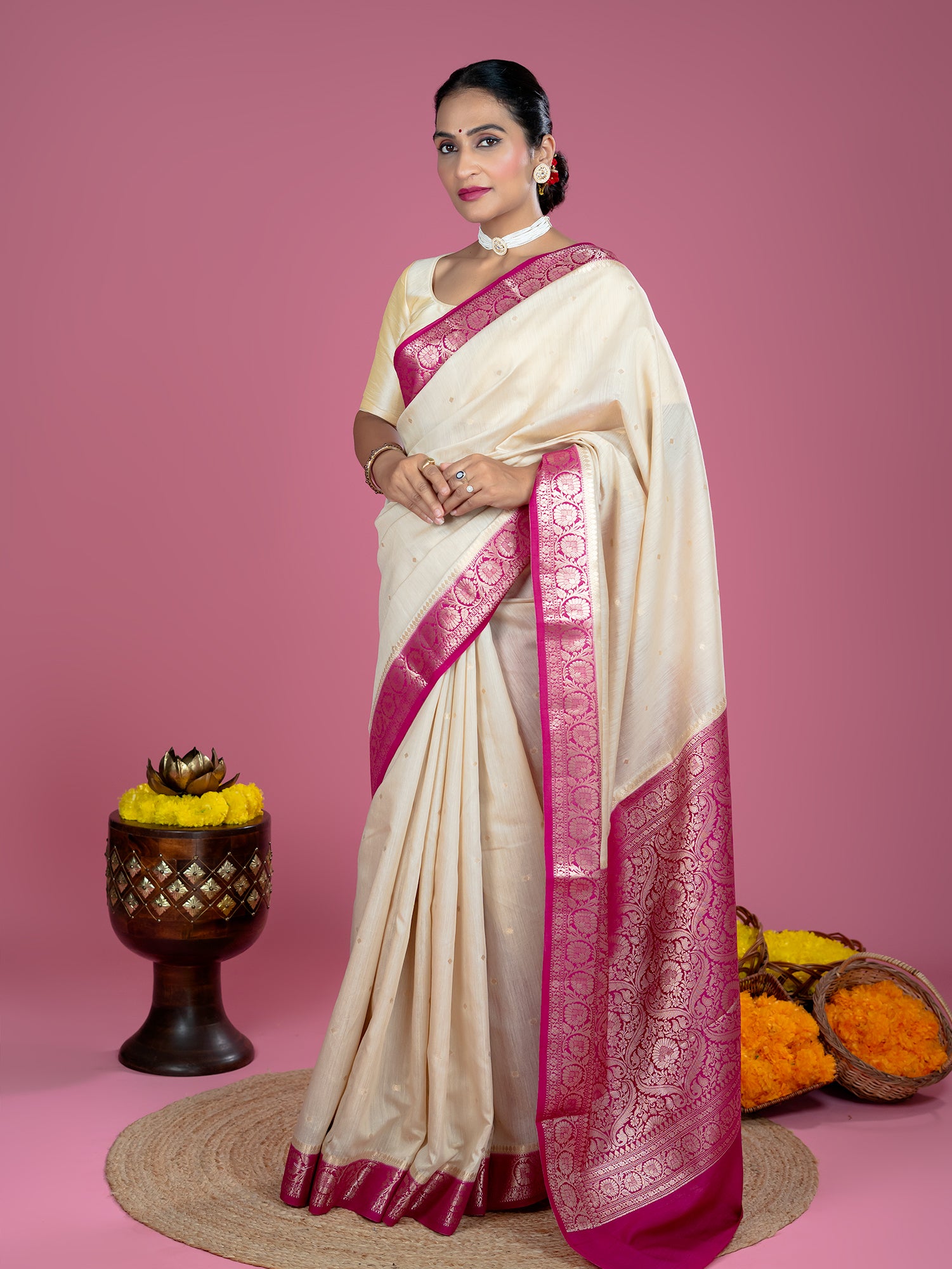 Pure Muga Silk Banarasi Saree