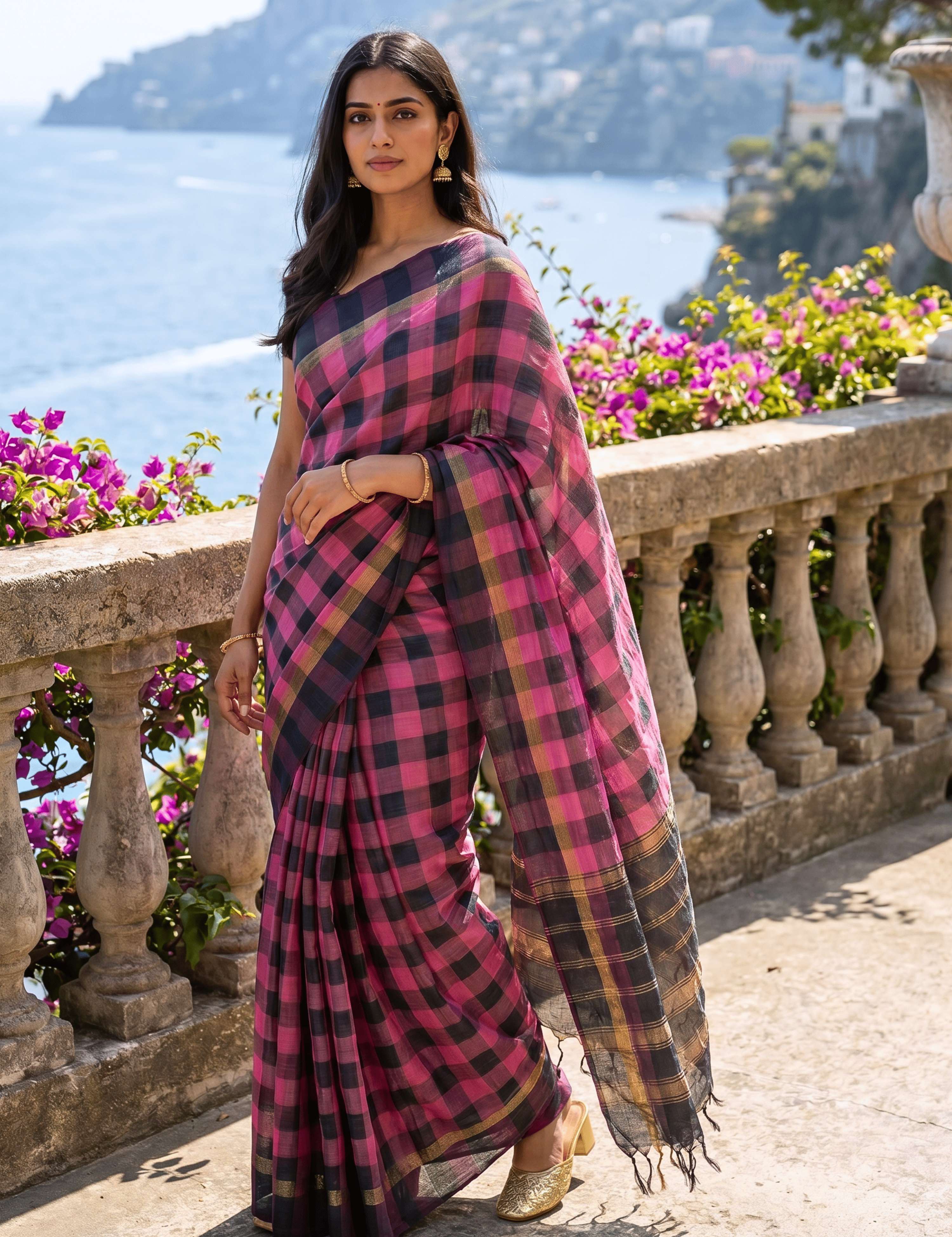 Rangili Navy Negamam Cotton Saree