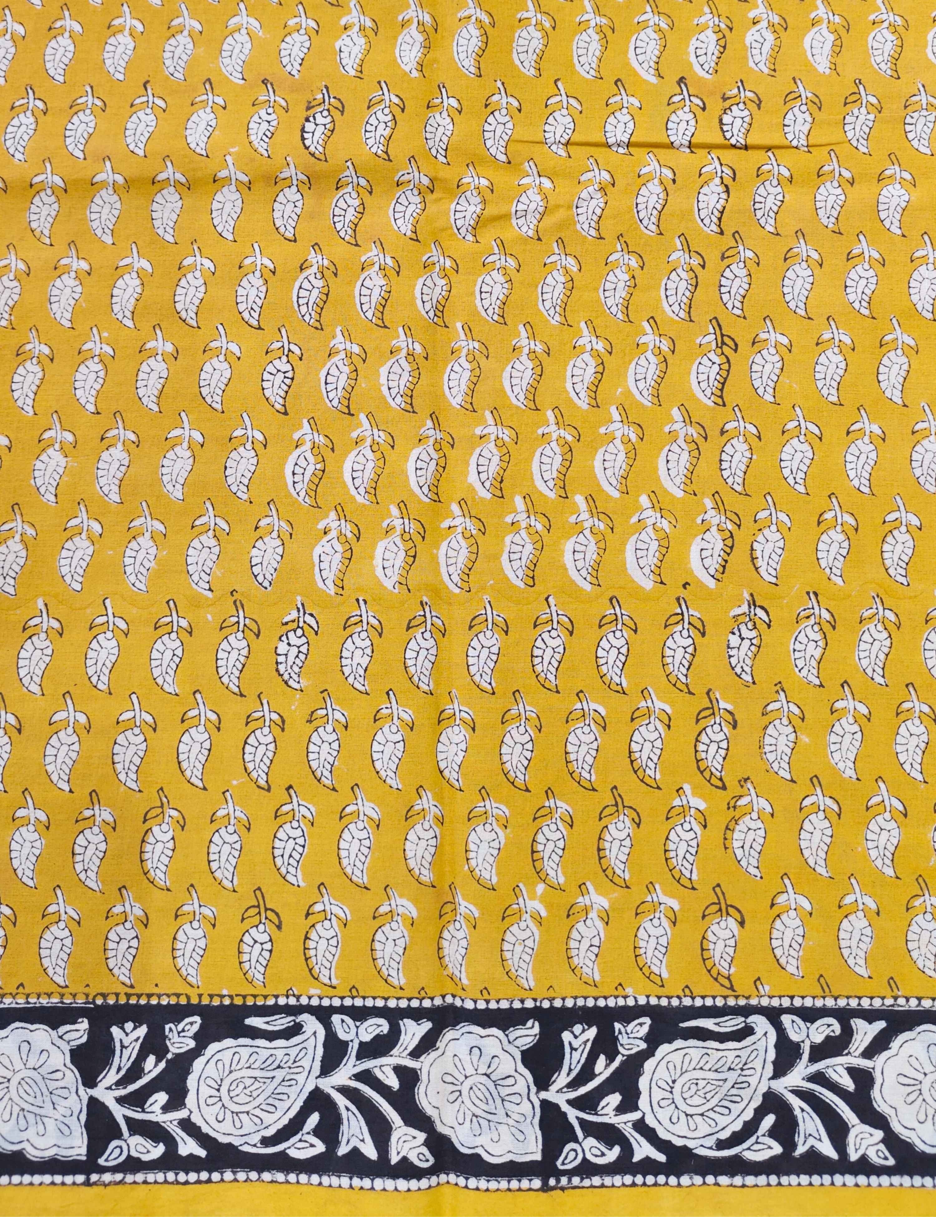 Chaya Yellow Bagru Saree