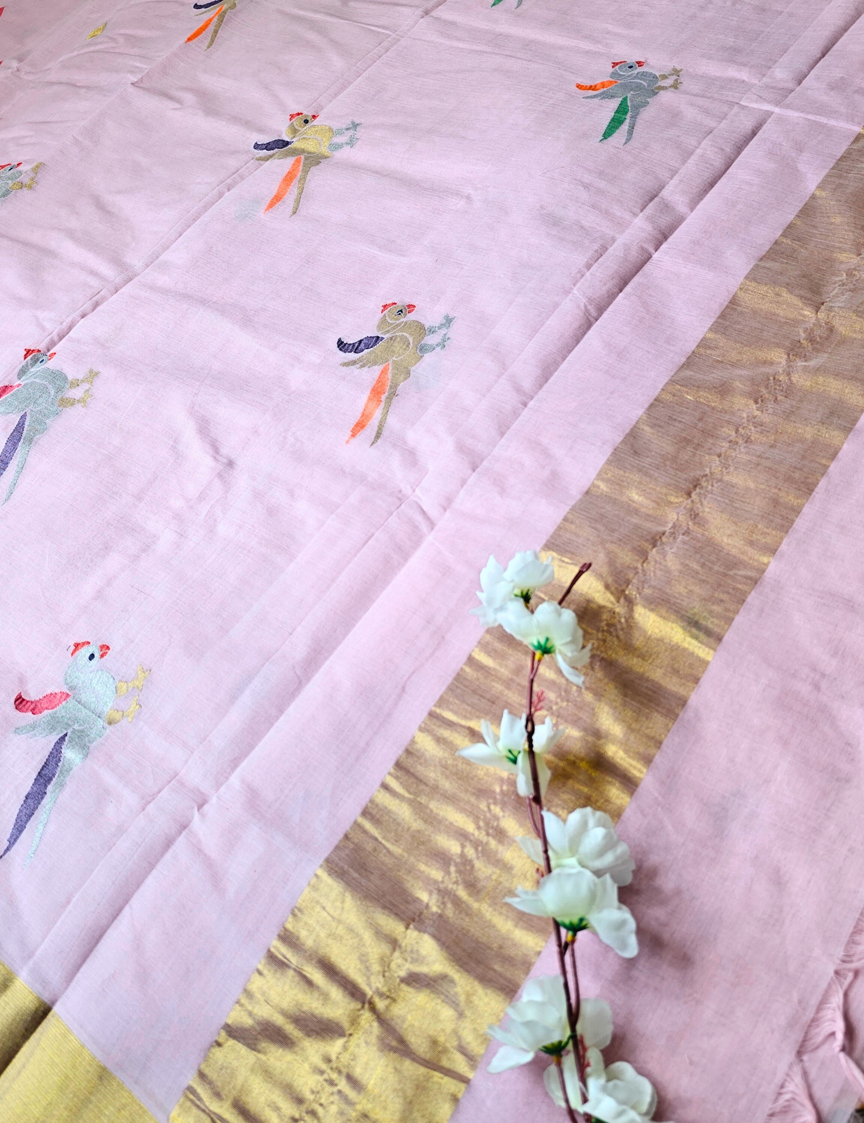 Popat Lavender Venkatagiri Saree