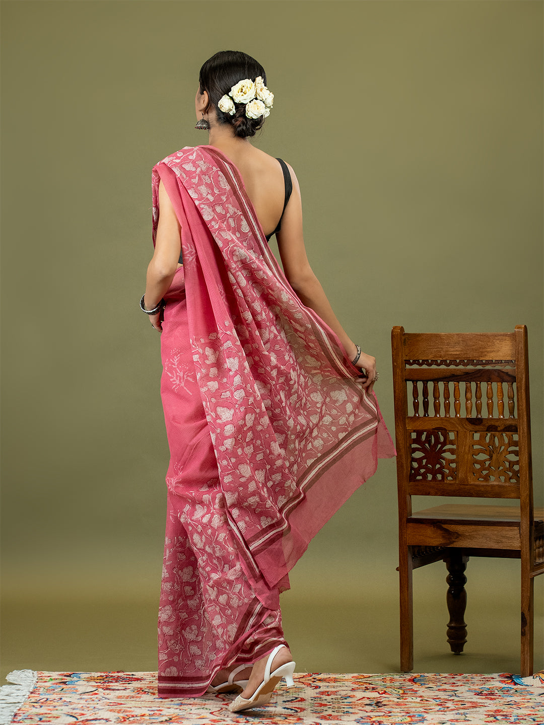 Resha Pink Dabu Saree