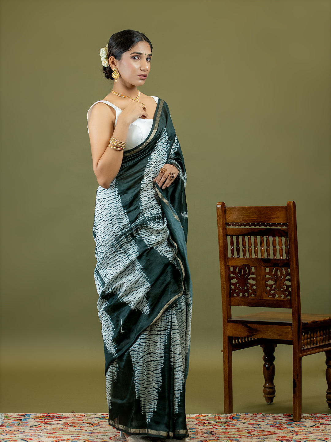 Tarang Black Shibori Saree