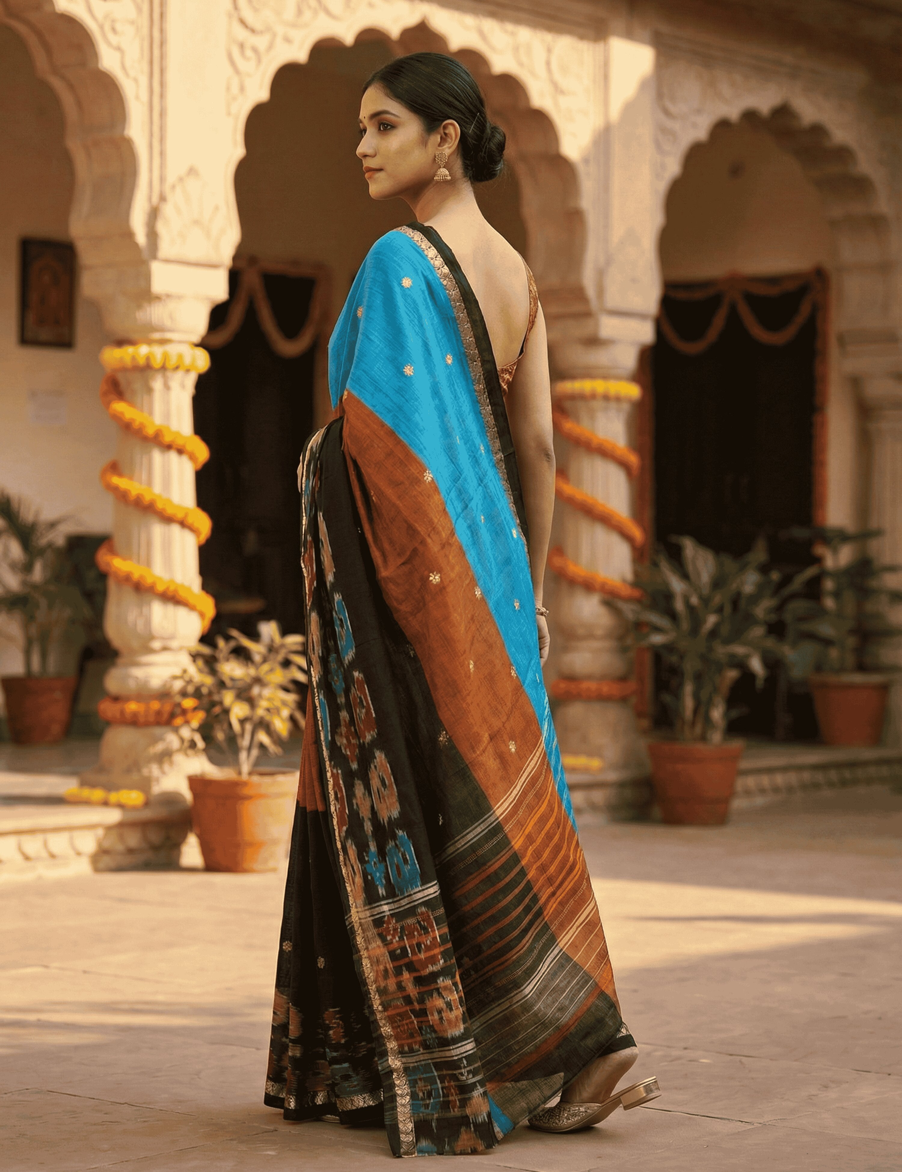 Kauvary Black Dhaniakhali Saree
