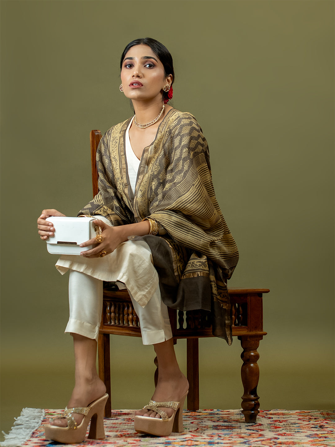 Sutra Brown Ajrakh Dupatta