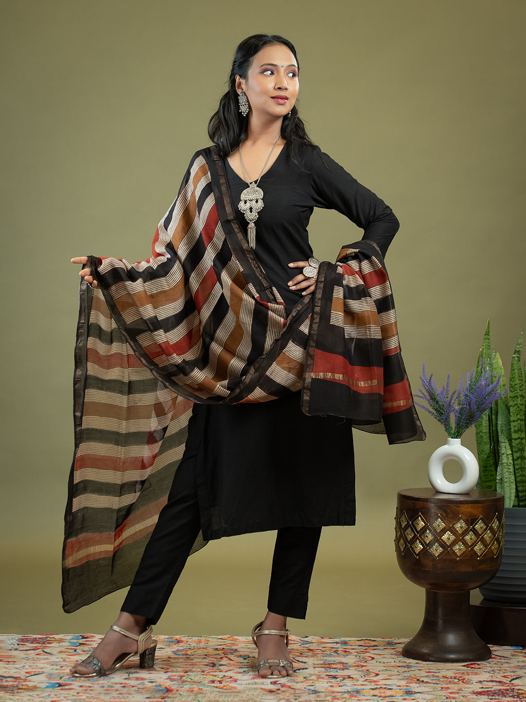 Rituja Multicolored Ajrakh Dupatta