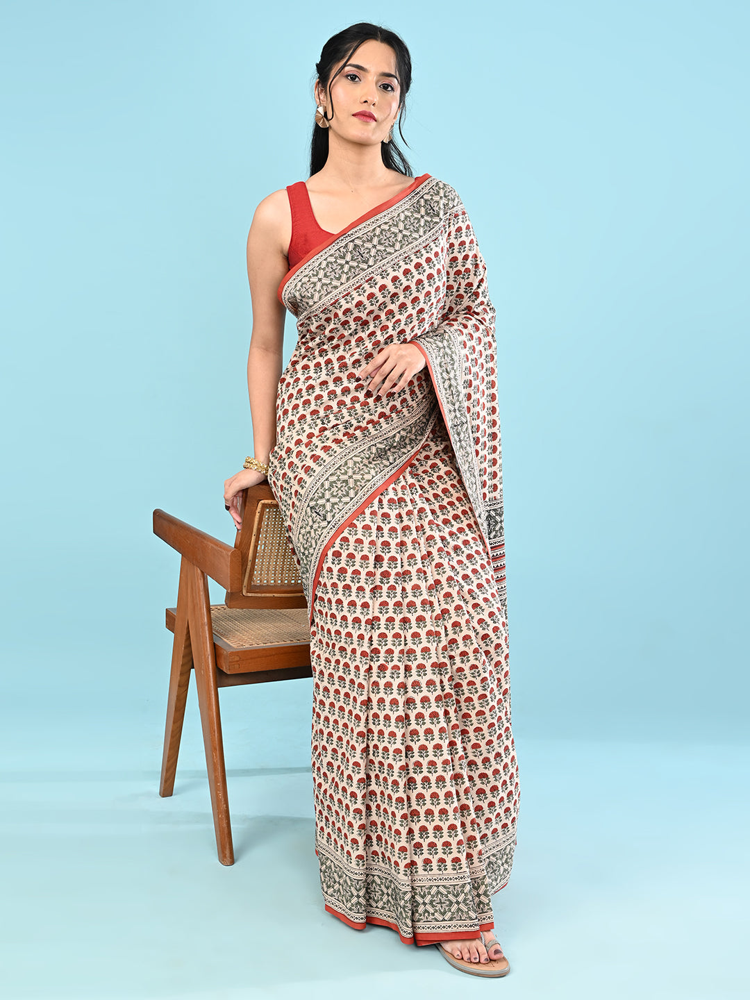 Chaap Multicolor Bagru Saree
