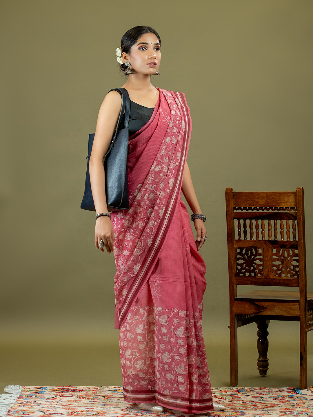 Resha Pink Dabu Saree
