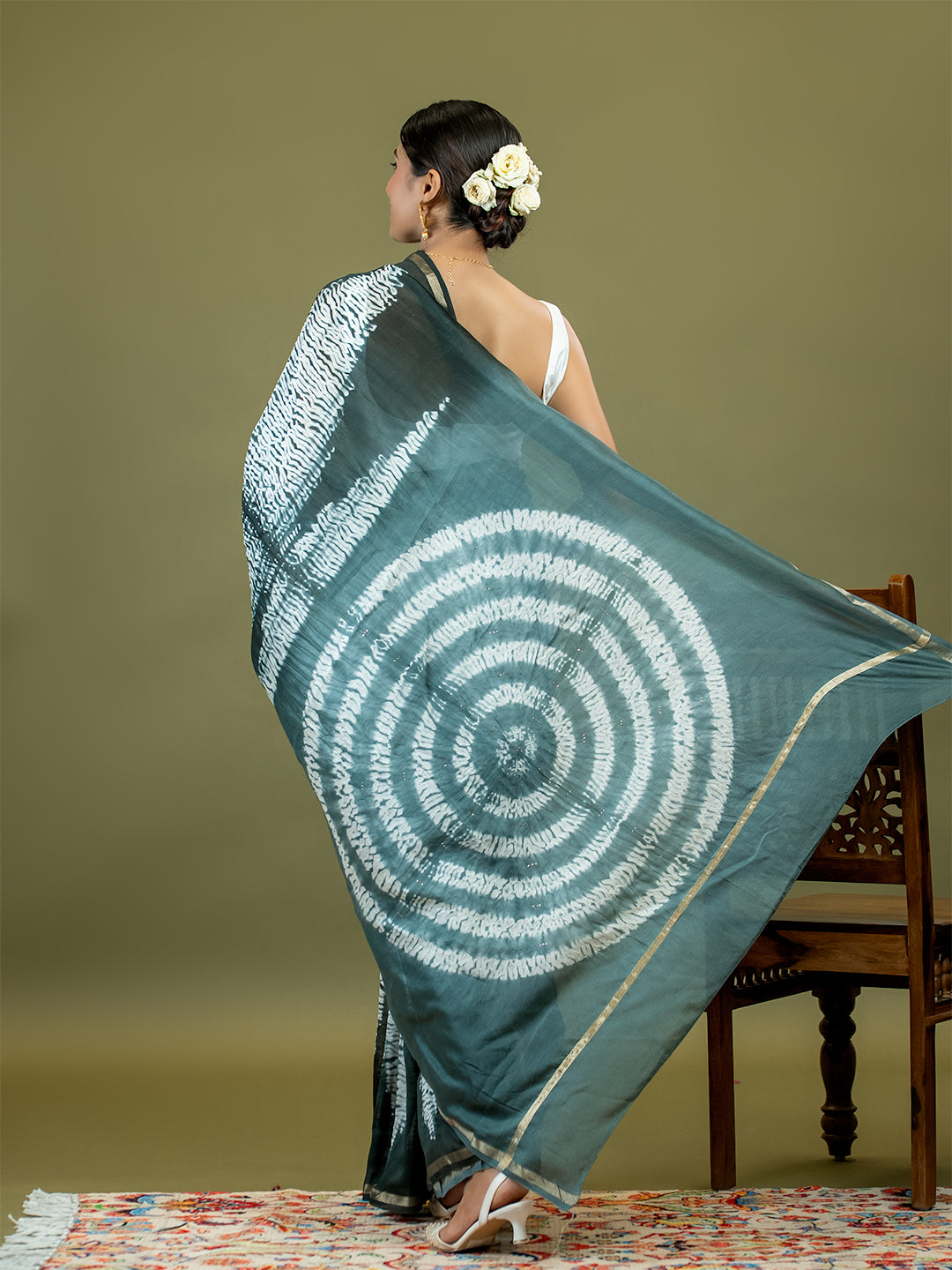 Tarang Black Shibori Saree