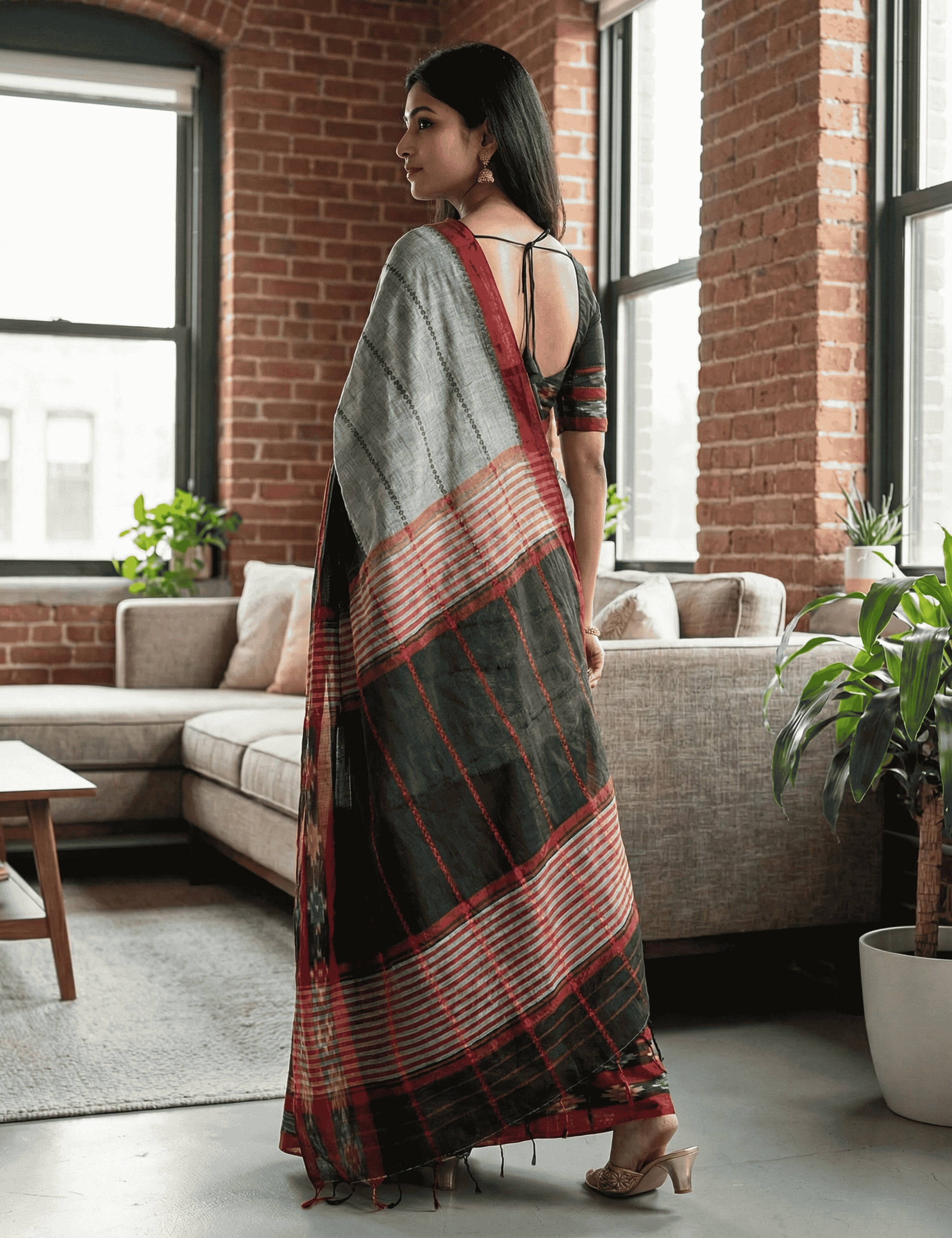 Jamuna Black Dhaniakhali Saree