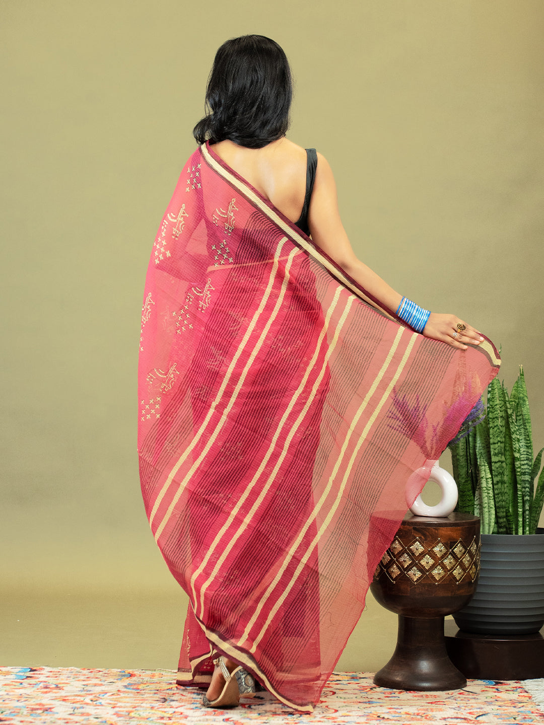 Raag Fuchsia Dabu Saree