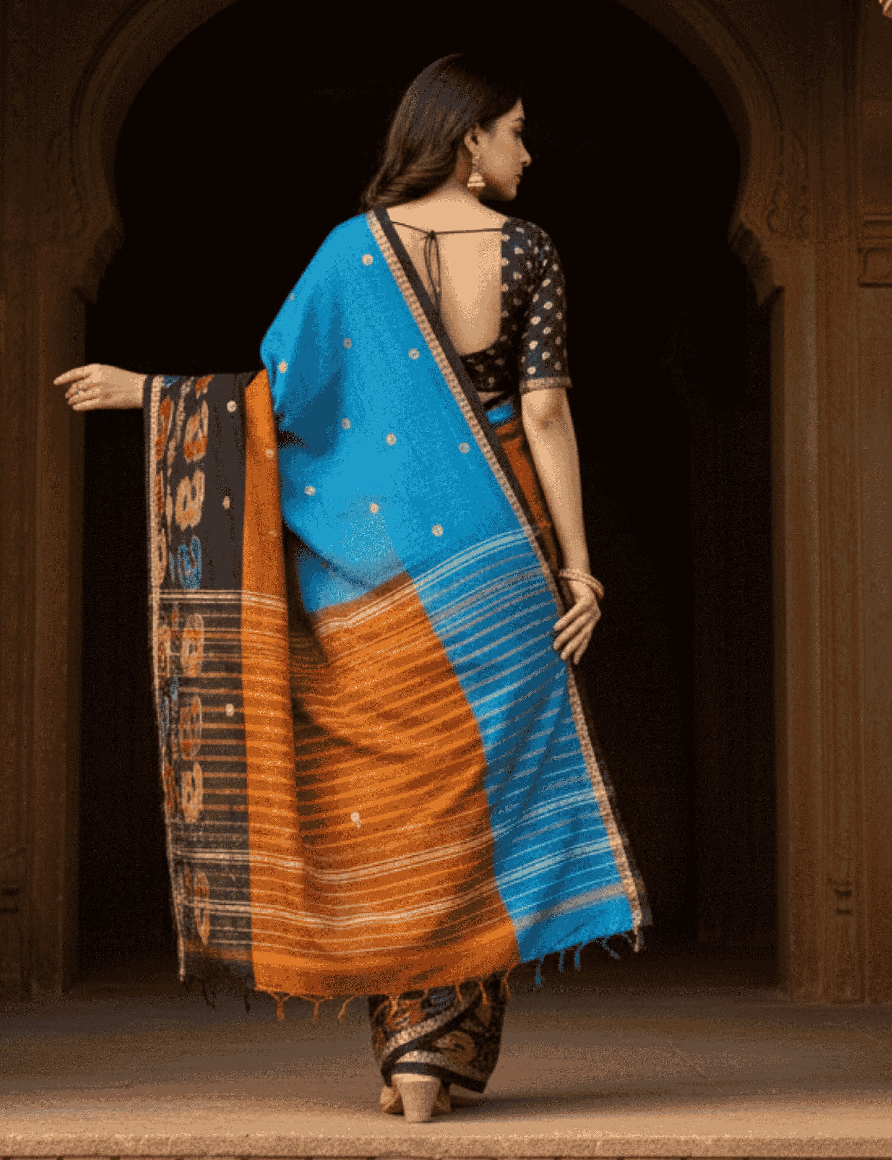 Kauvary Black Dhaniakhali Saree