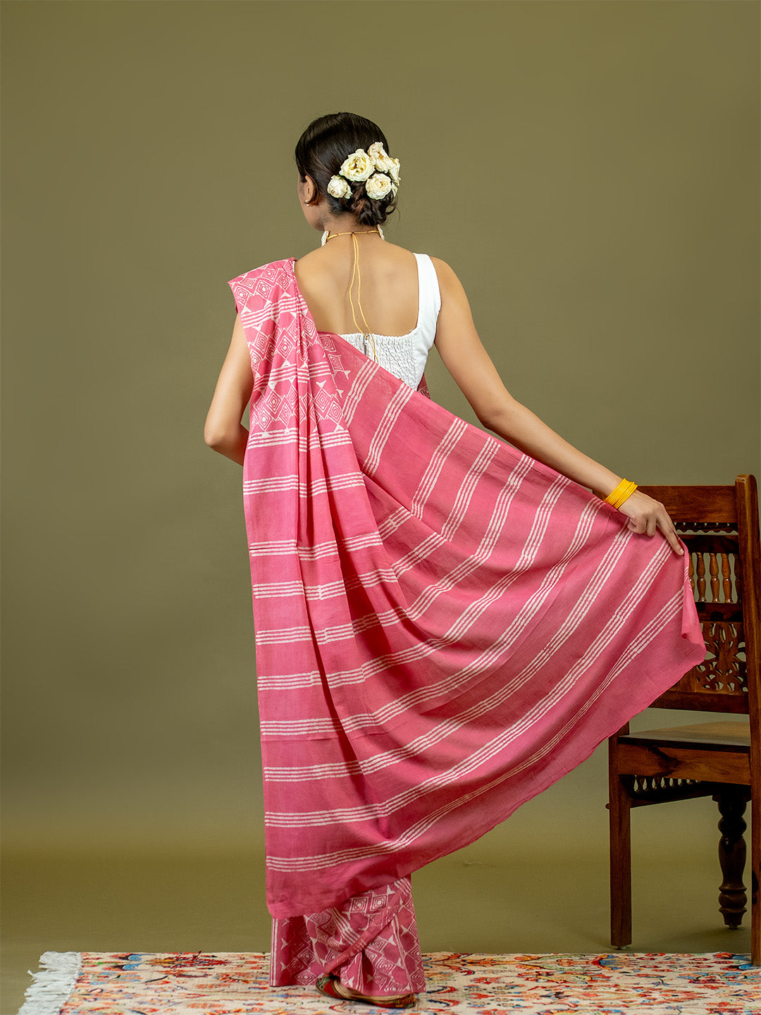 Matsya Pink Dabu Saree
