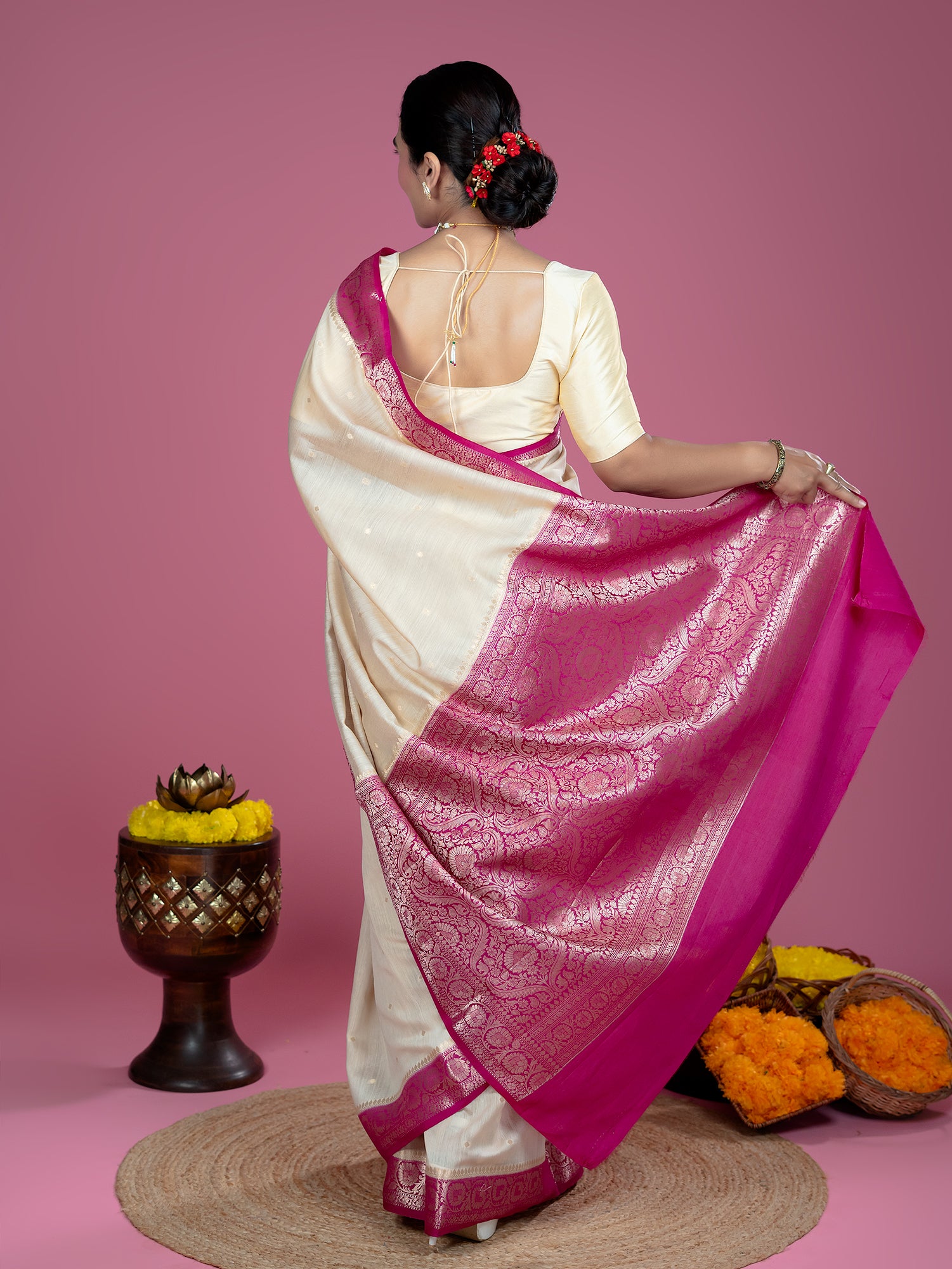 Pure Muga Silk Banarasi Saree