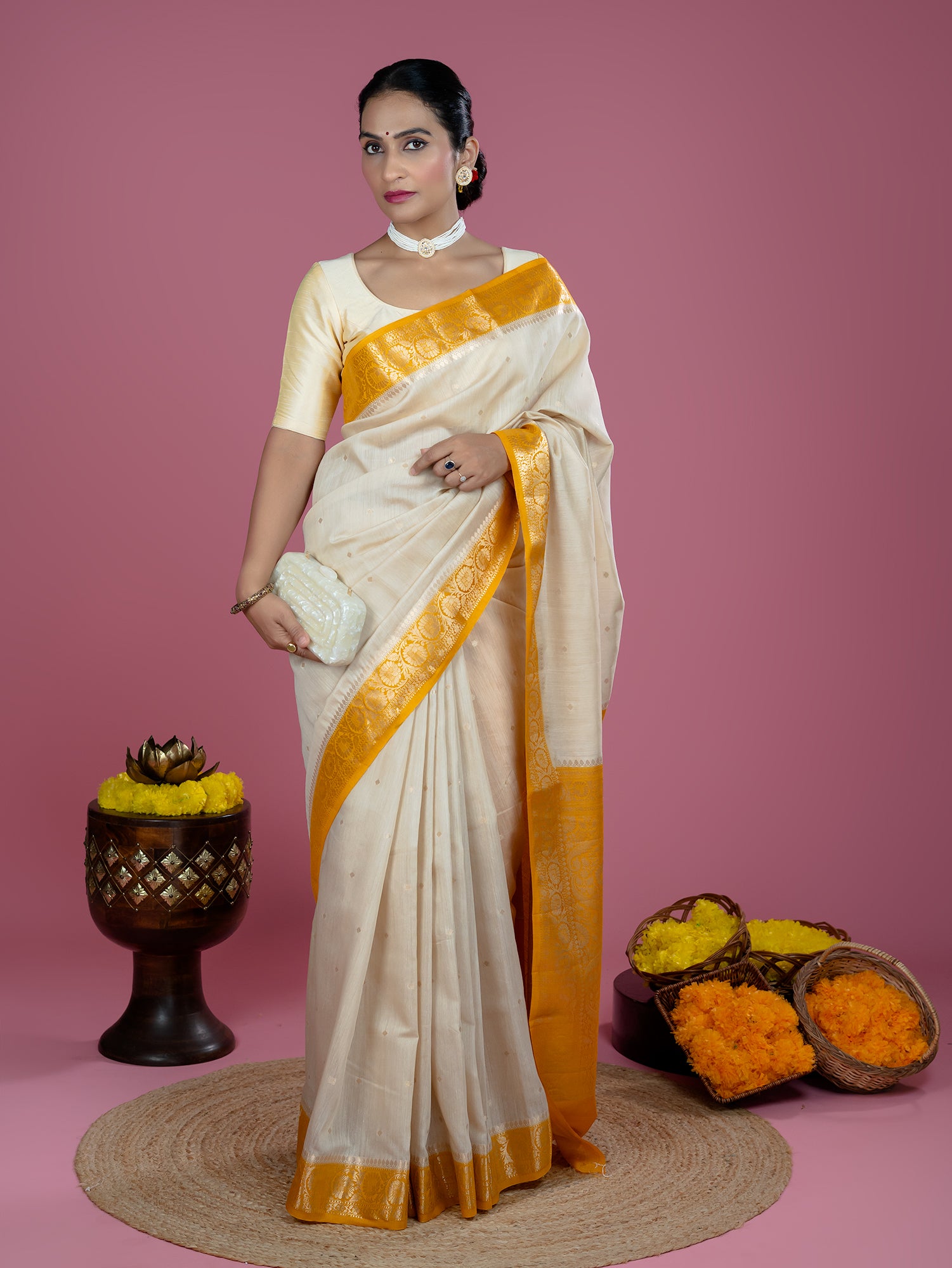 Pure Muga Silk Banarasi Saree