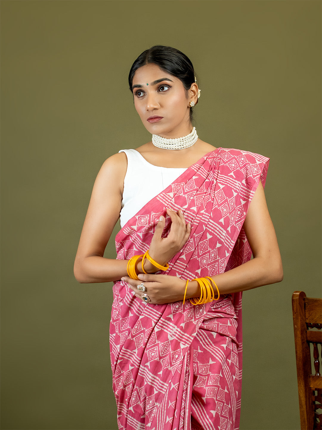 Matsya Pink Dabu Saree
