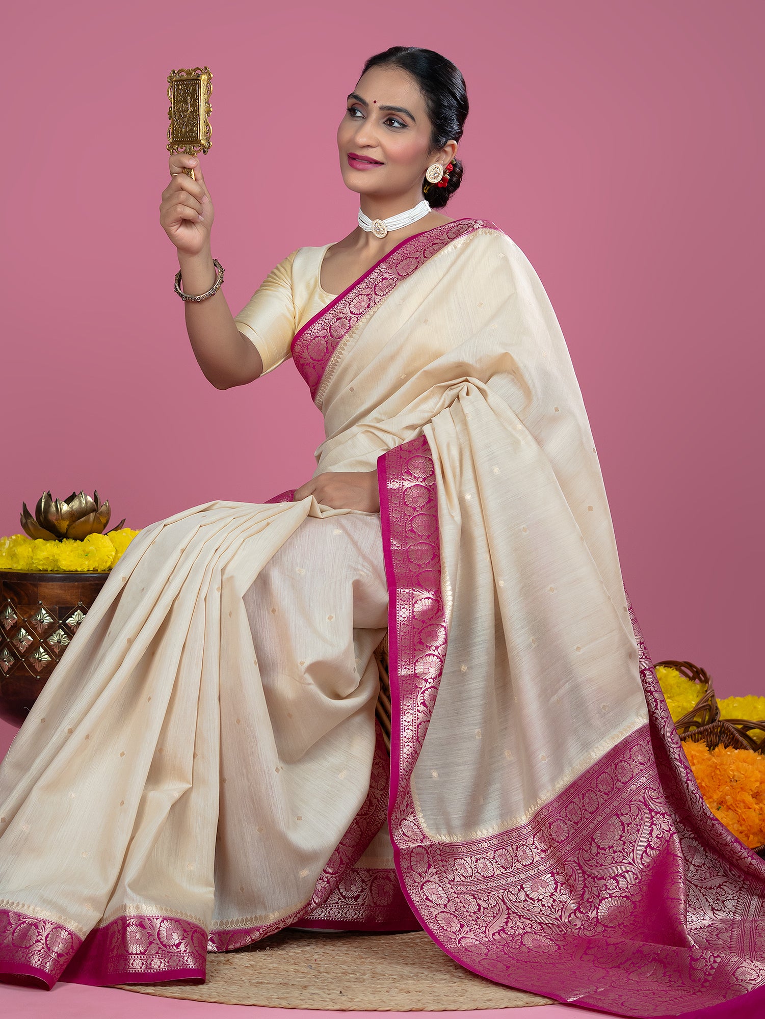 Pure Muga Silk Banarasi Saree