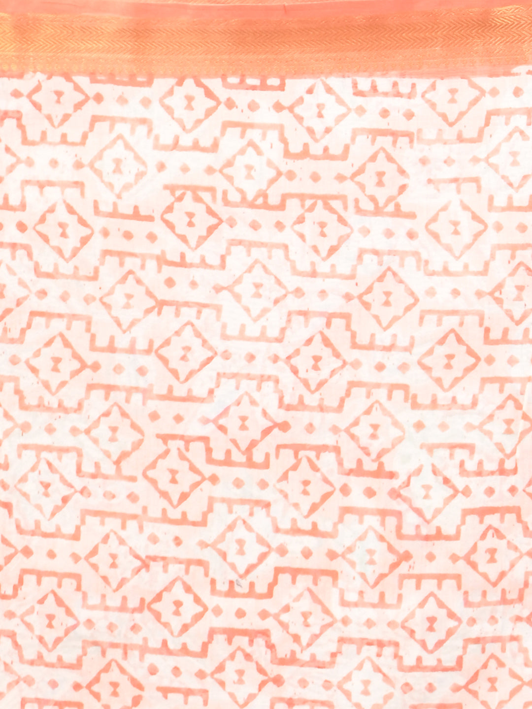 Marupushpa Coral Block Print Saree