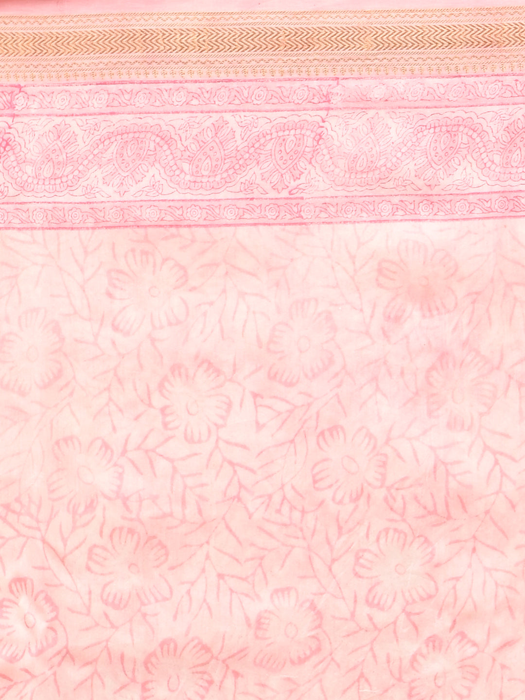 Marupushpa Pink Block Print Saree