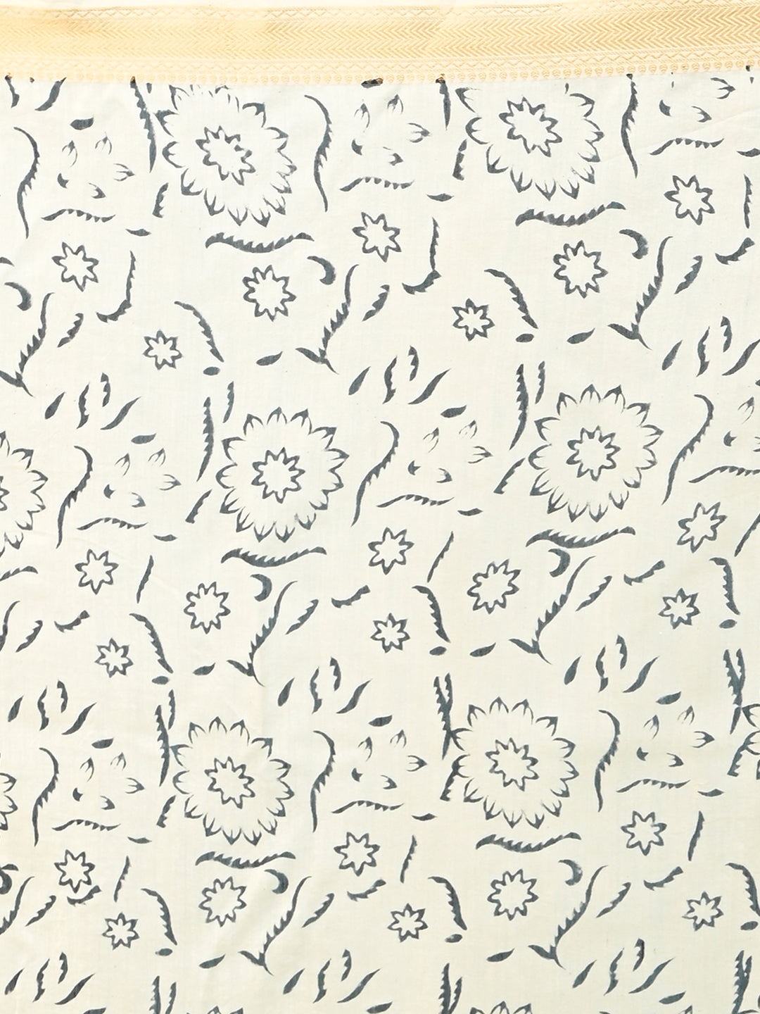 Pushpavali Yellow Block Print Saree