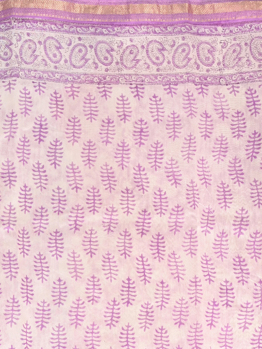 Marupushpa Purple Block Print Saree