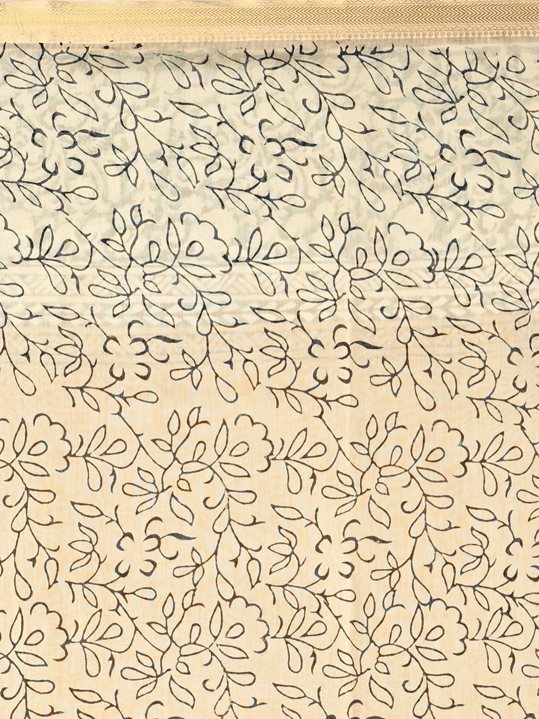 Pushpavali Mustard Block Print Saree