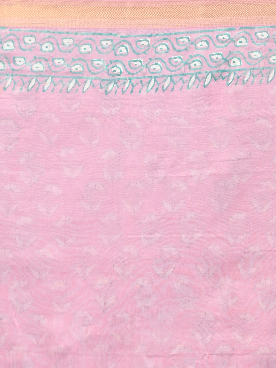 Marupushpa Pink Block Print Saree