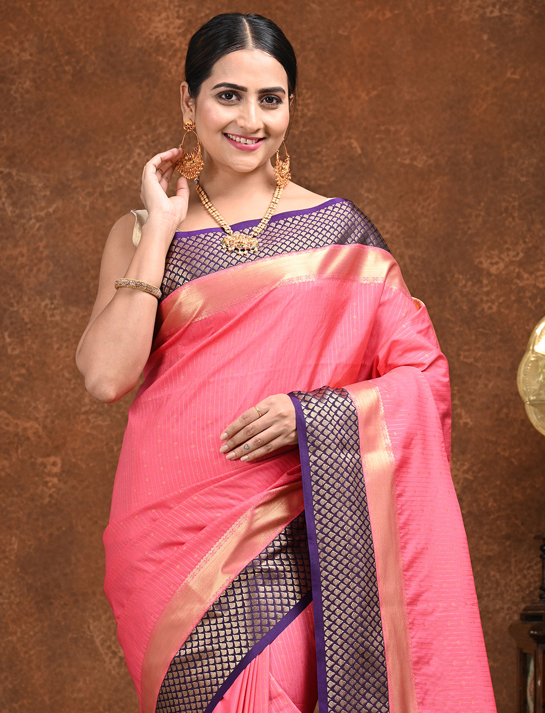 Sampada Pink Kanjeevaram Saree