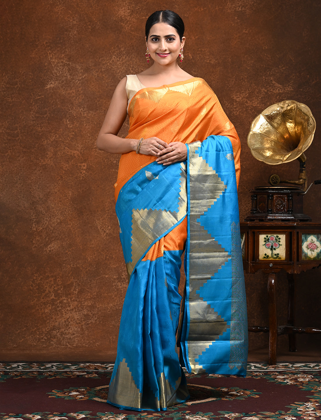 Svarna Blue Kanjeevaram Saree