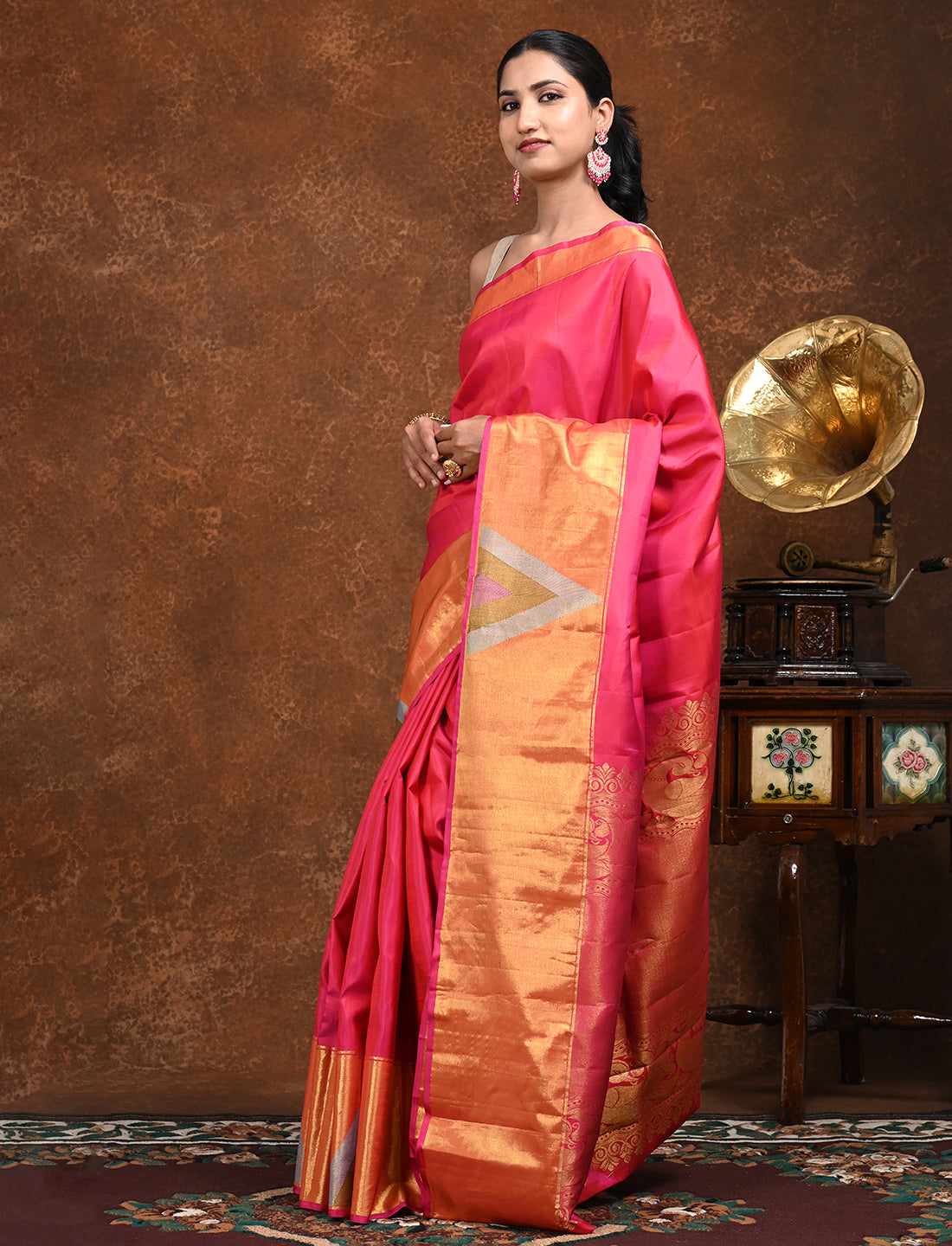 Pratha Pink Kanjeevaram Saree