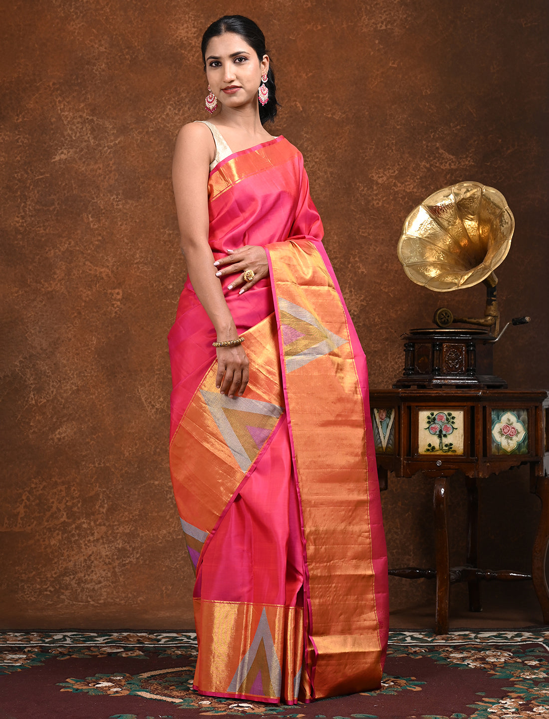 Pratha Pink Kanjeevaram Saree