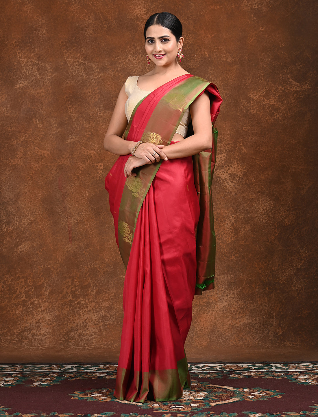 Sarika Red Kanjeevaram Saree