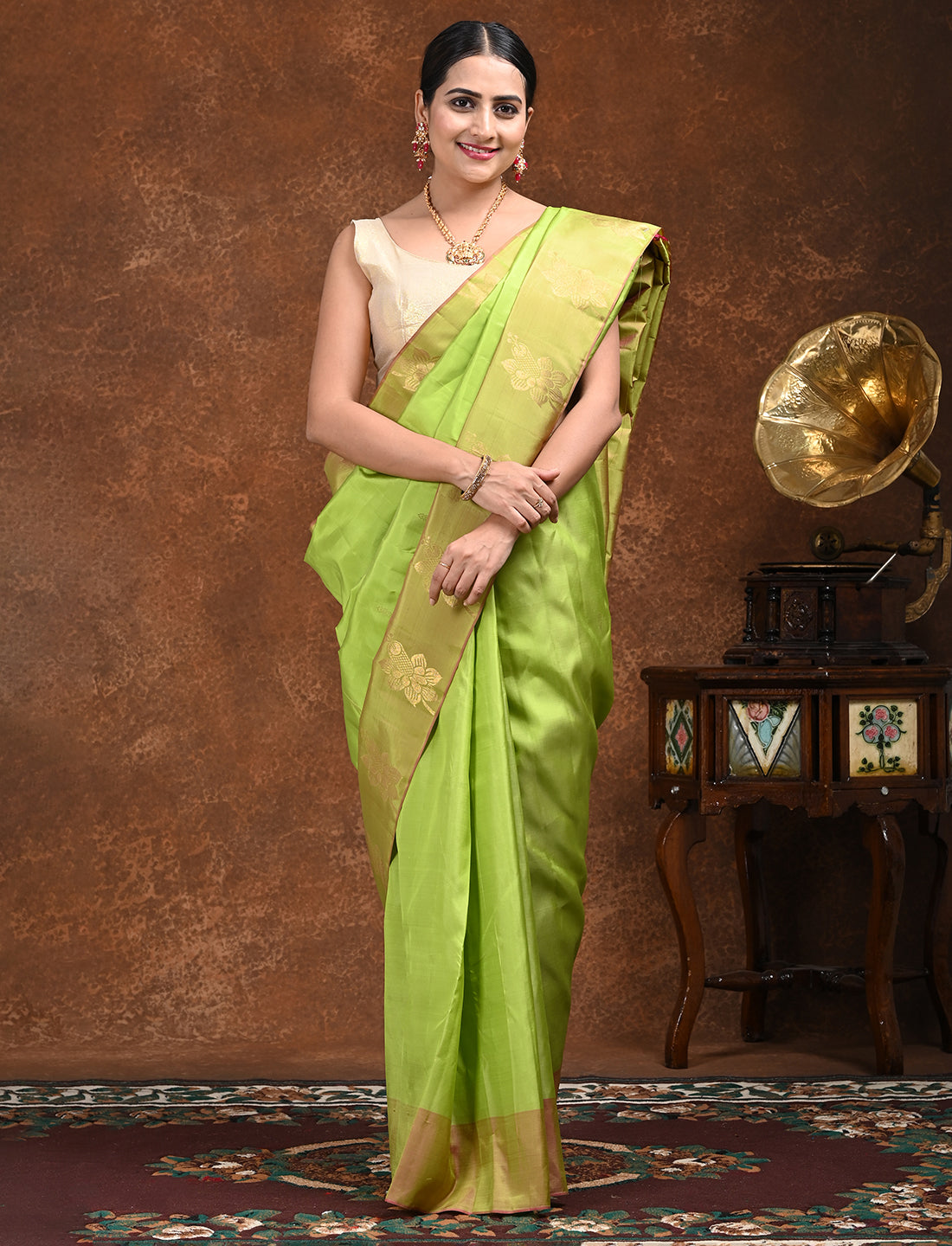 Sarika Green Kanjeevaram Saree