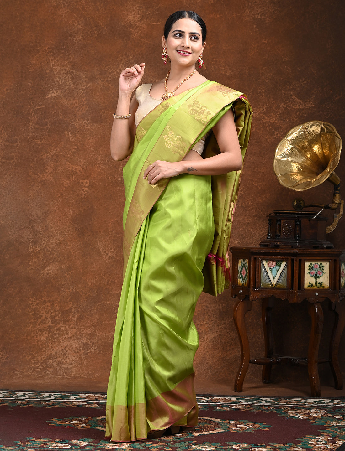 Sarika Green Kanjeevaram Saree