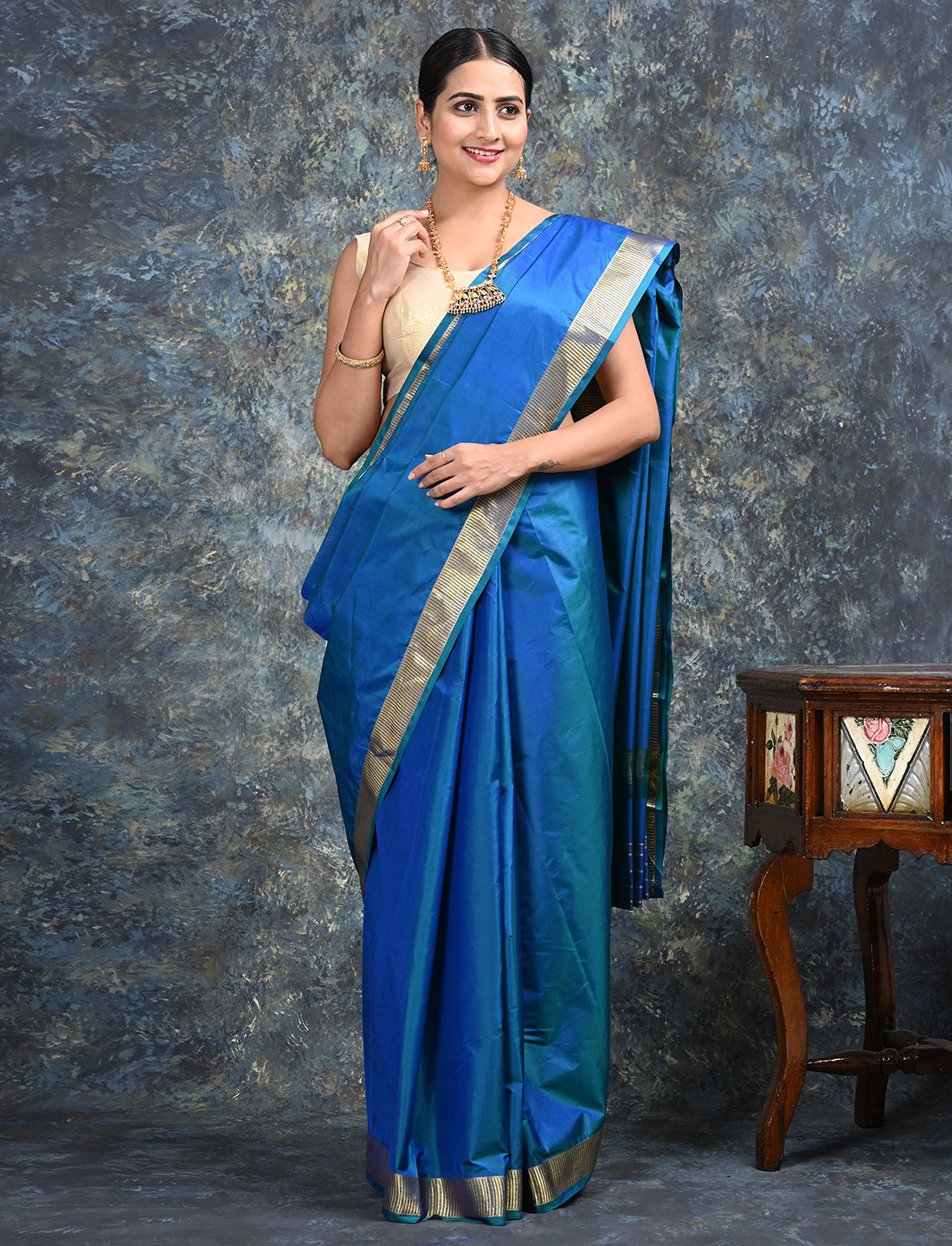 Lalita Blue Kanjeevaram Saree