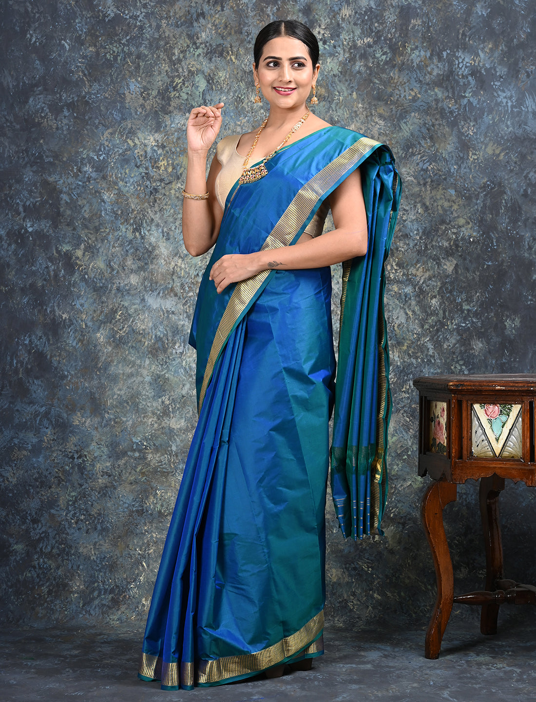 Lalita Blue Kanjeevaram Saree