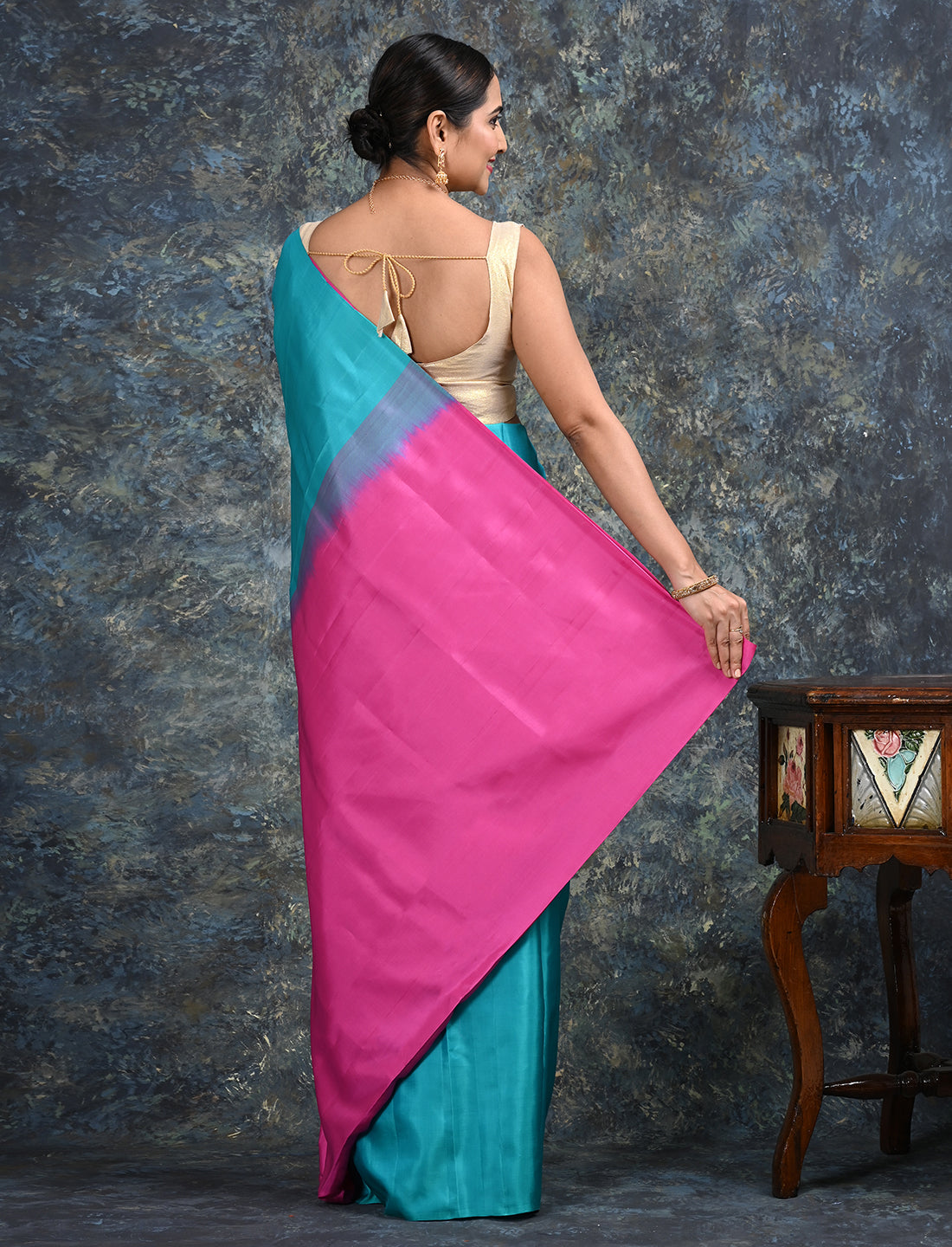 Ratnangi Turquoise Kanjeevaram Saree