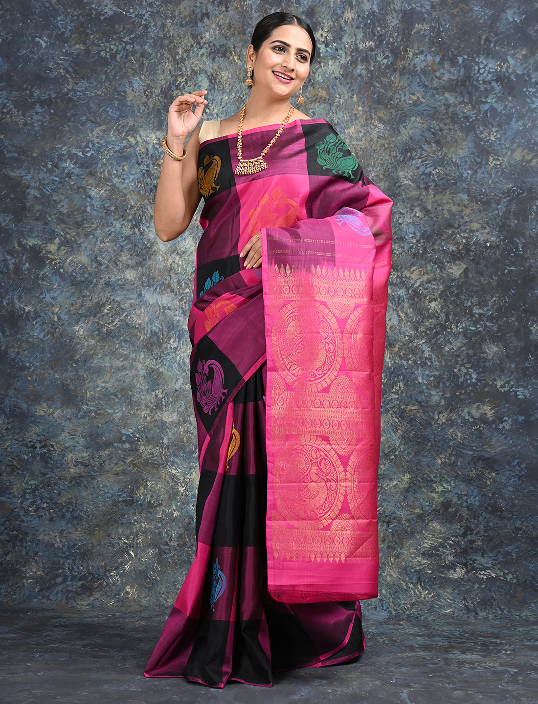 Dravya Black Kanjeevaram Saree