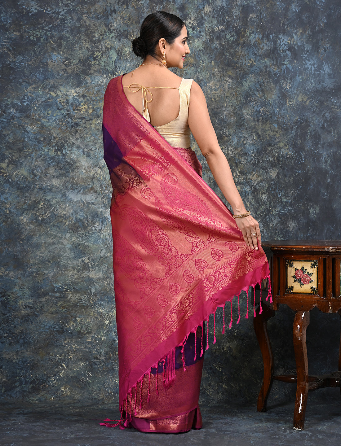 Anandya Purple Kanjeevaram Saree