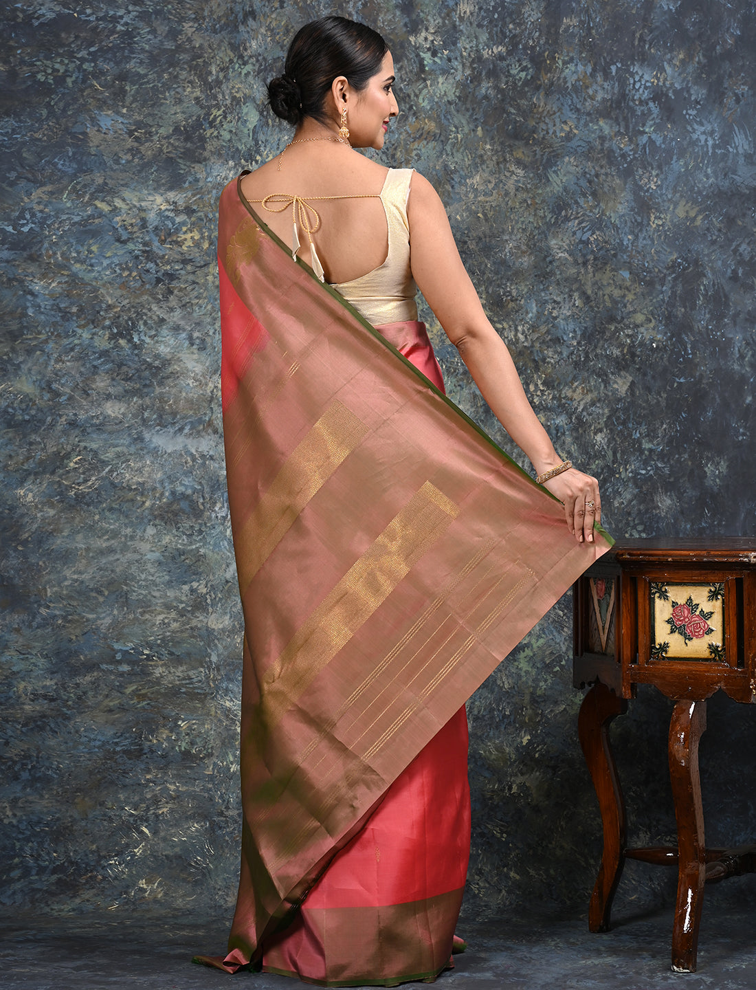 Sarika Coral Kanjeevaram Saree