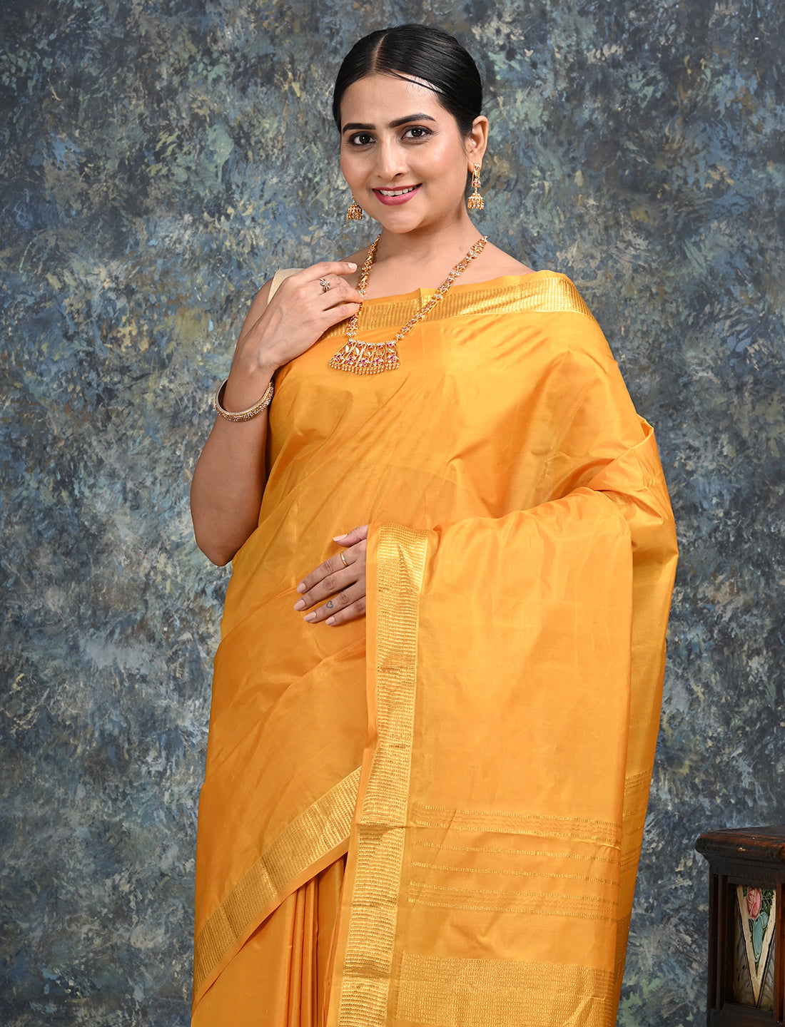 Lalita Mustard Kanjeevaram Saree