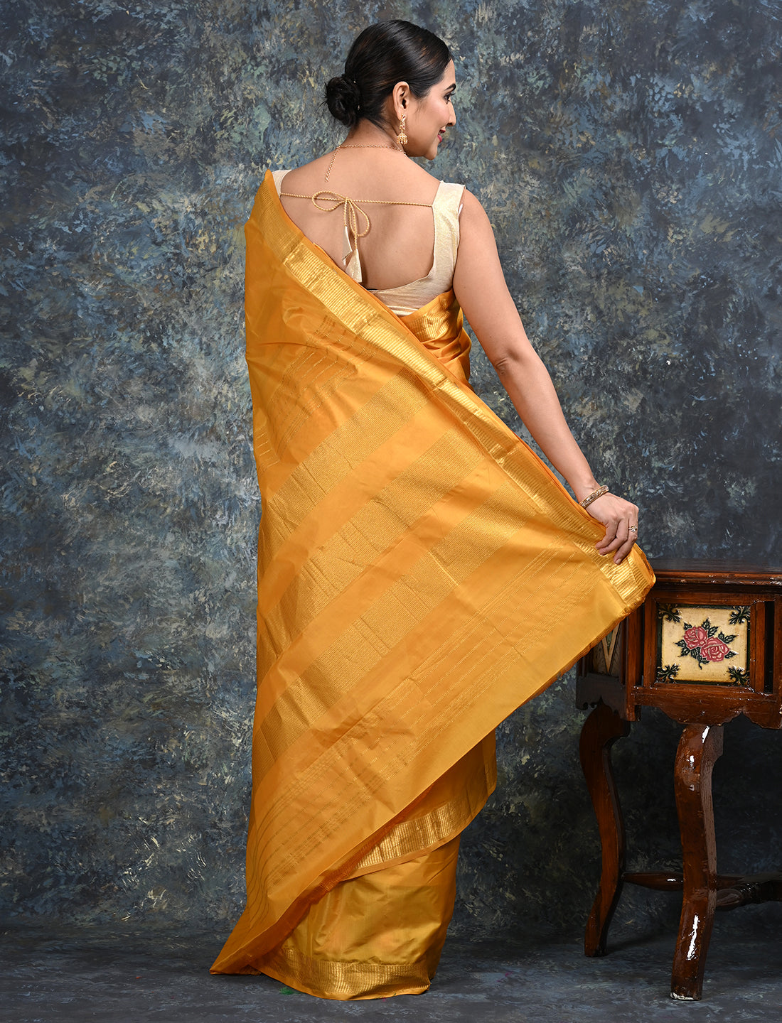 Lalita Mustard Mulberry Silk Saree